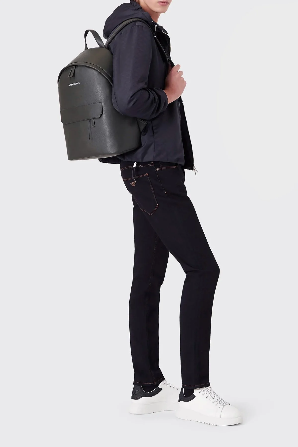 Emporio Armani Su Geçirmez Kapüşonlu Cepli Erkek Mont 8N1BN4 1NHQZ F995 LACİVERT - 3