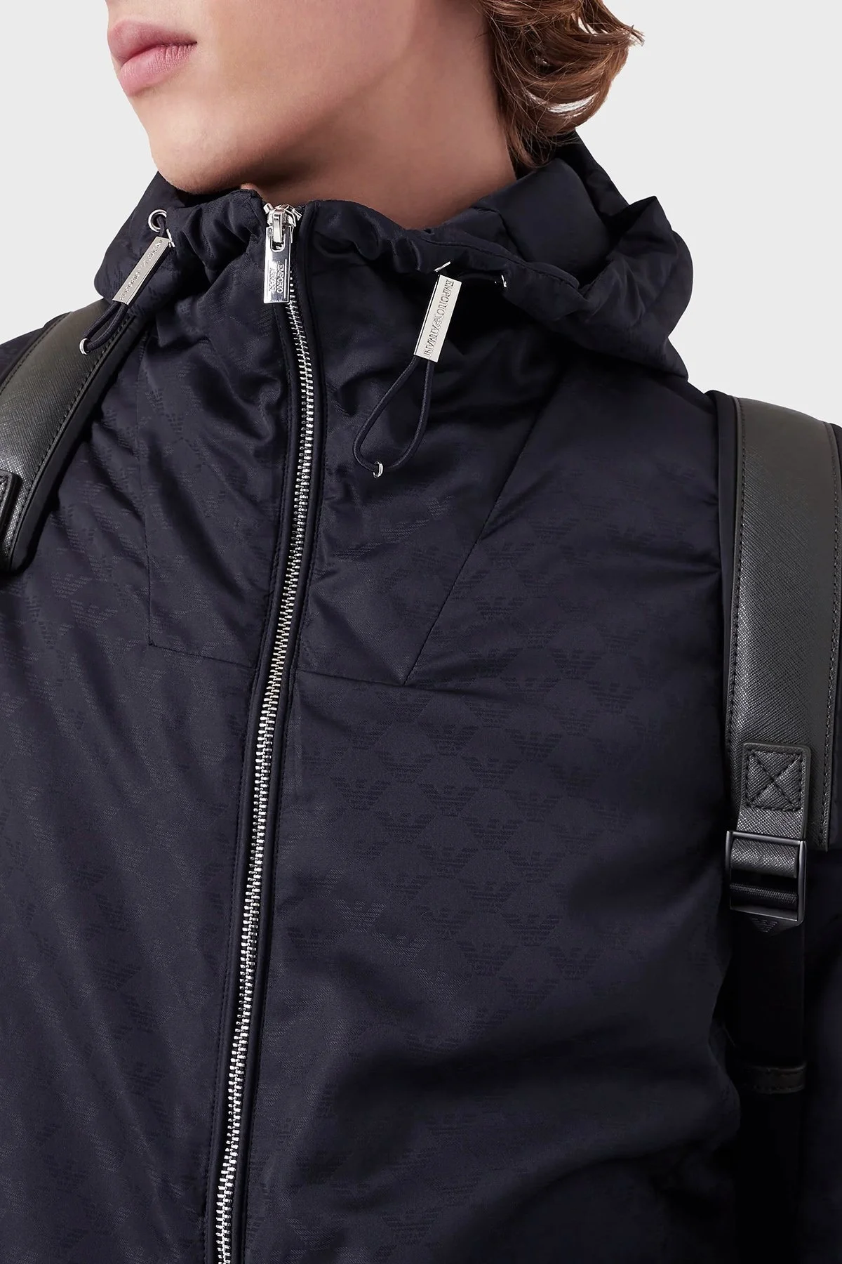 Emporio Armani Su Geçirmez Kapüşonlu Cepli Erkek Mont 8N1BN4 1NHQZ F995 LACİVERT - 4