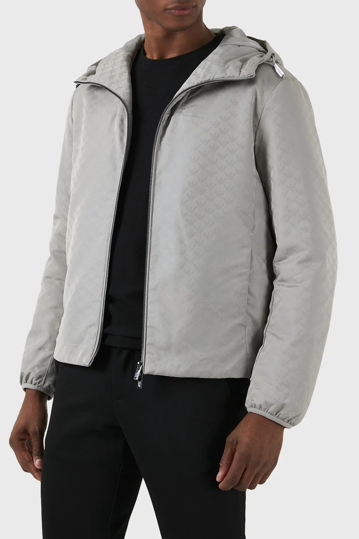Emporio Armani Su Geçirmez Kapüşonlu Erkek Mont 8N1BN4 1NHQZ 06G1 GRİ - 3