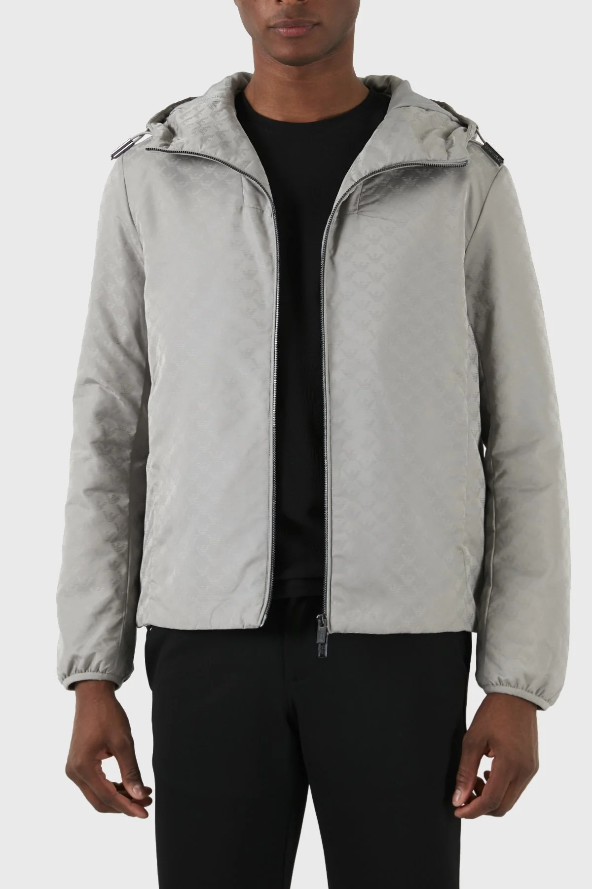 Emporio Armani Su Geçirmez Kapüşonlu Erkek Mont 8N1BN4 1NHQZ 06G1 GRİ - 7