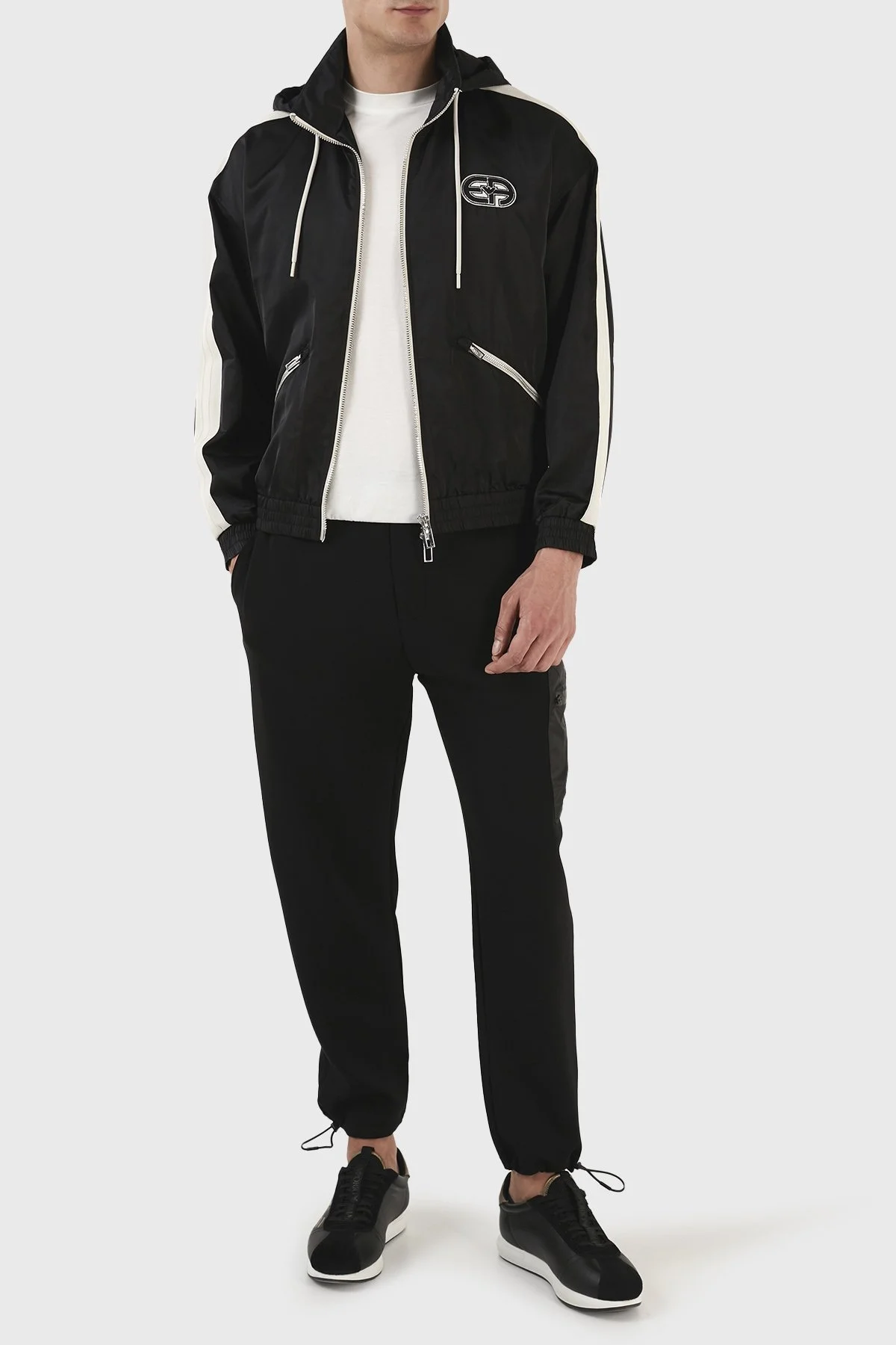 Emporio Armani Su Geçirmez Kapüşonlu Rüzgarlık İnce Erkek Ceket 3R1BR0 1NRYZ 0999 SİYAH - 2