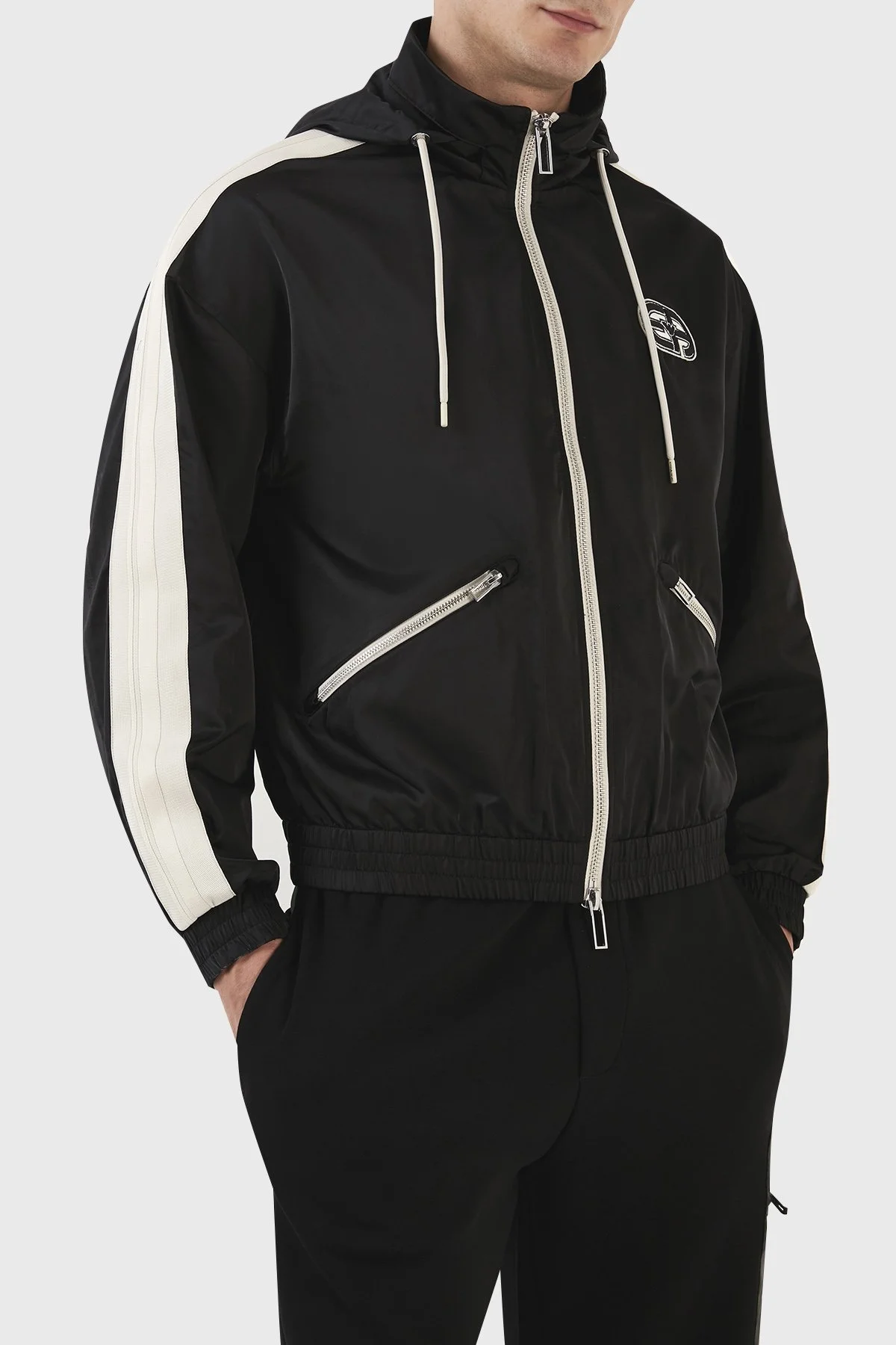 Emporio Armani Su Geçirmez Kapüşonlu Rüzgarlık İnce Erkek Ceket 3R1BR0 1NRYZ 0999 SİYAH - 3