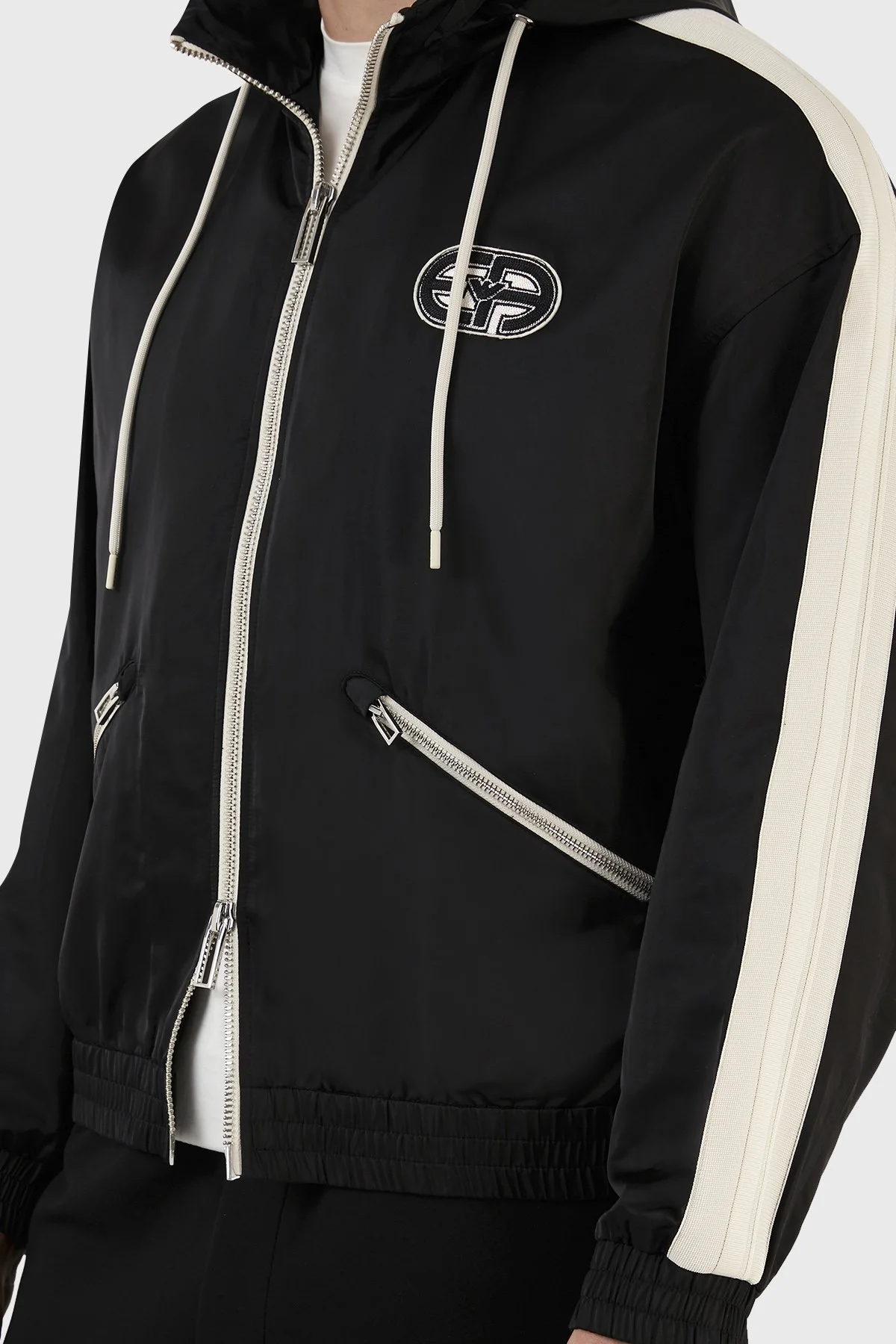 Emporio Armani Su Geçirmez Kapüşonlu Rüzgarlık İnce Erkek Ceket 3R1BR0 1NRYZ 0999 SİYAH - 4