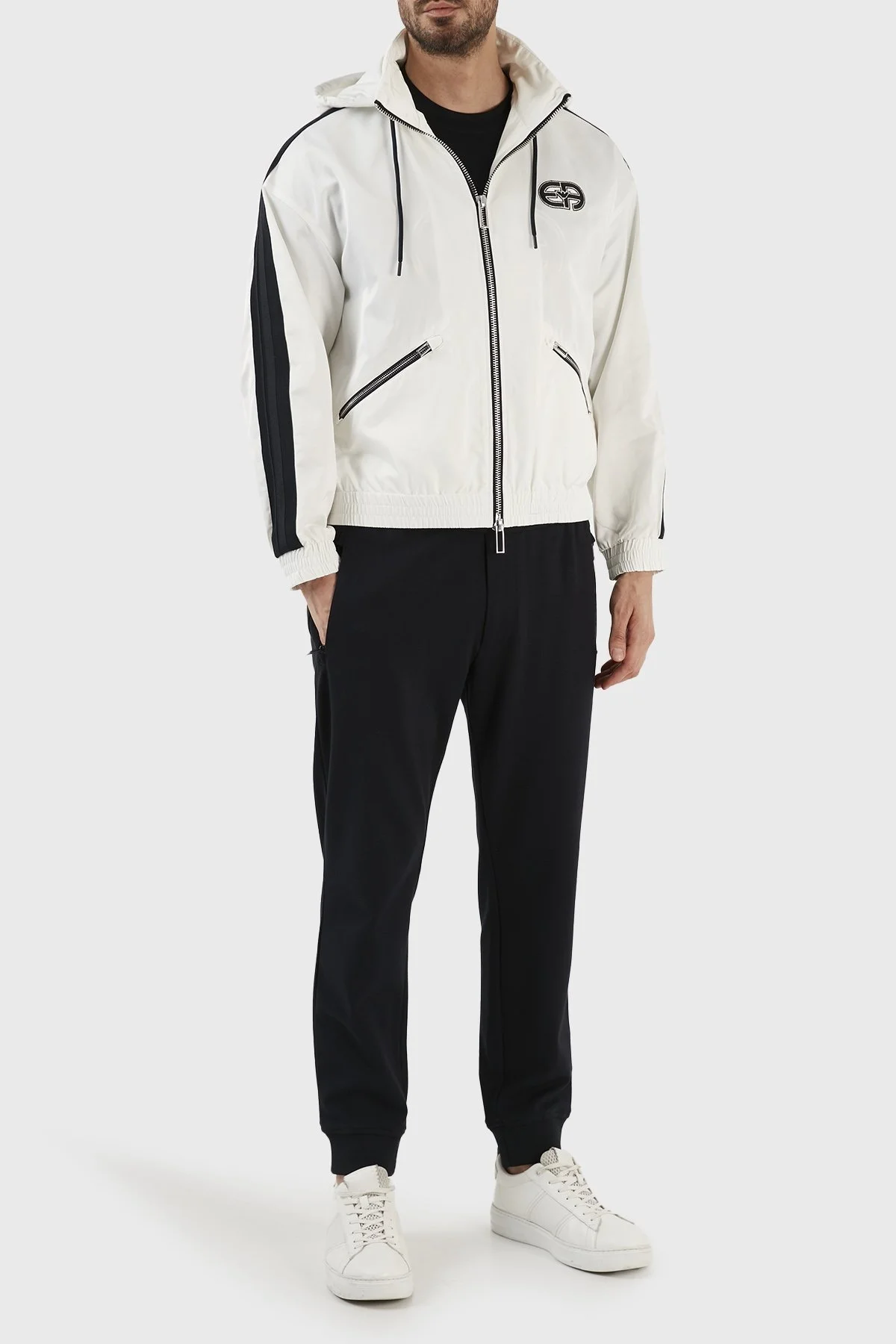 Emporio Armani Su Geçirmez Kapüşonlu Rüzgarlık İnce Erkek Ceket 3R1BR0 1NRYZ 0101 BEYAZ - 2
