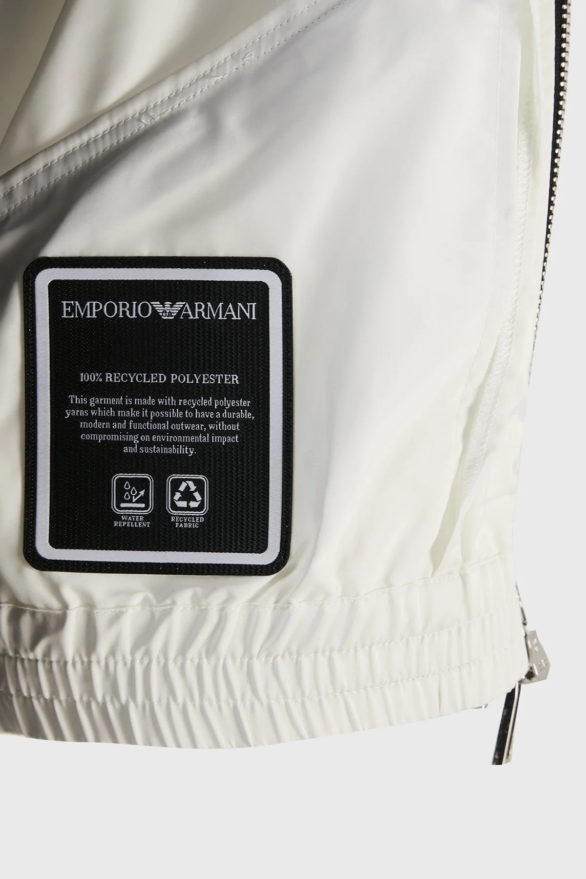 Emporio Armani Su Geçirmez Kapüşonlu Rüzgarlık İnce Erkek Ceket 3R1BR0 1NRYZ 0101 BEYAZ - 5