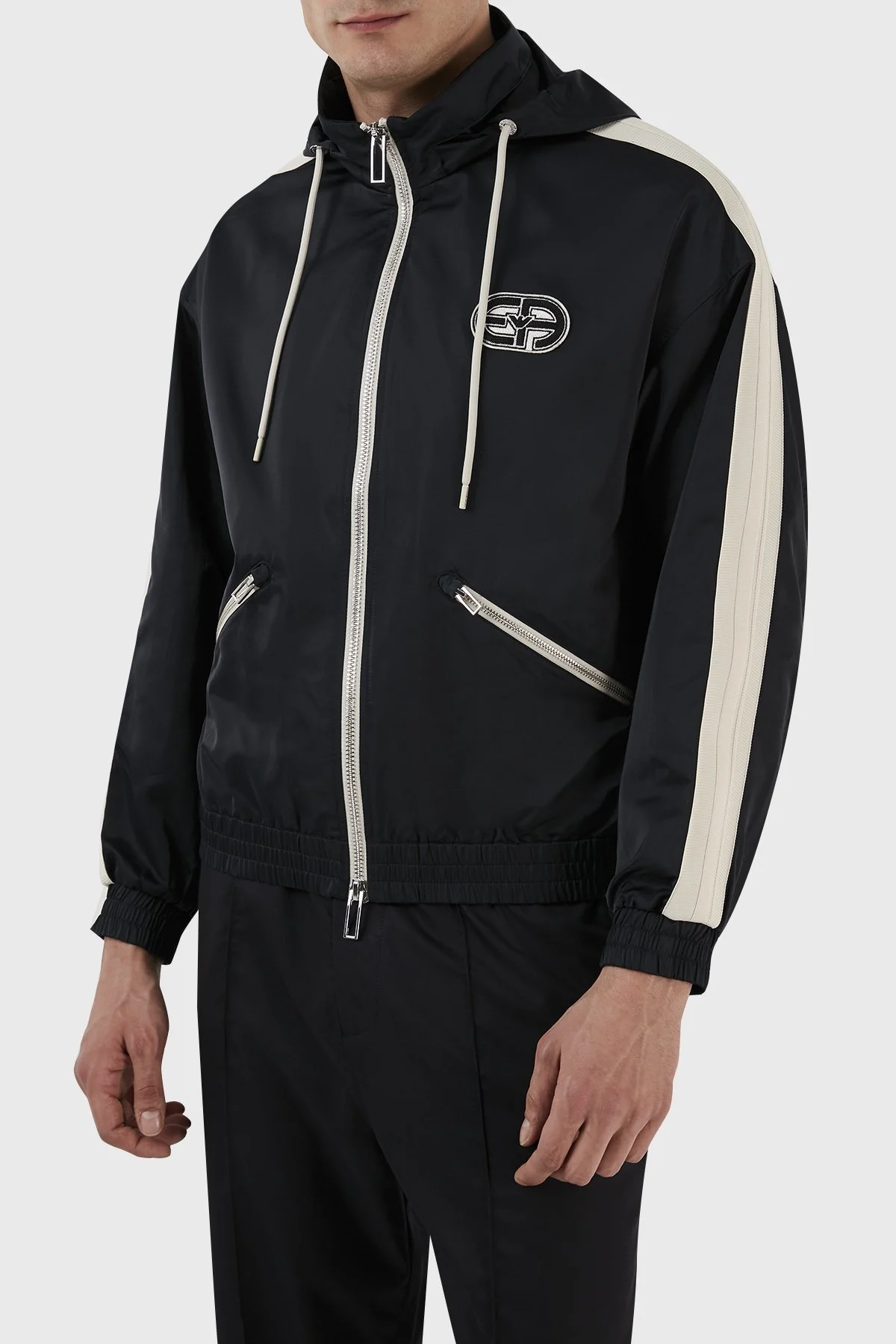 Emporio Armani Su Geçirmez Kapüşonlu Rüzgarlık İnce Erkek Ceket 3R1BR0 1NRYZ 0920 LACİVERT - 1