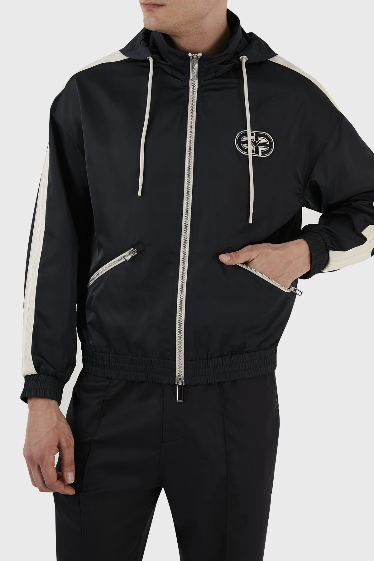 Emporio Armani Su Geçirmez Kapüşonlu Rüzgarlık İnce Erkek Ceket 3R1BR0 1NRYZ 0920 LACİVERT - 2