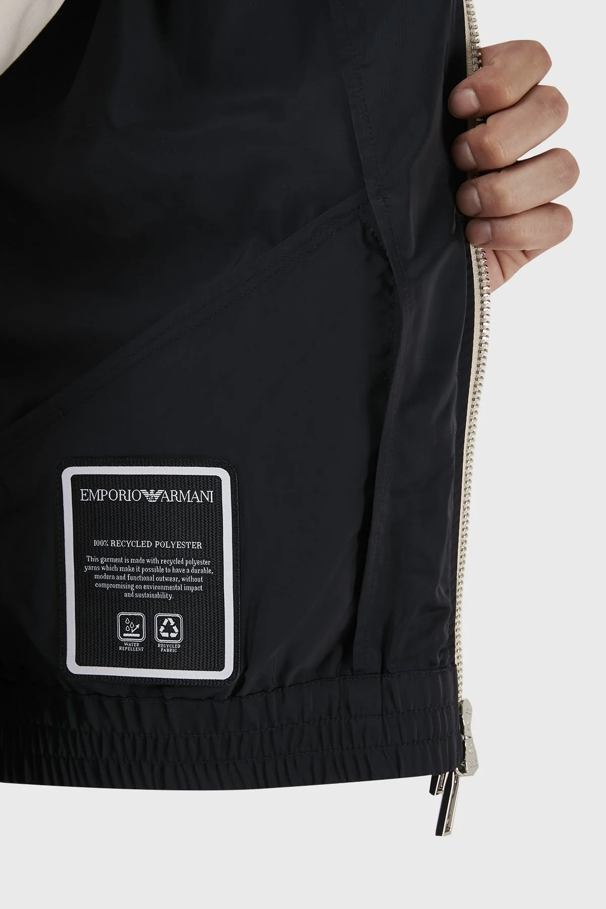 Emporio Armani Su Geçirmez Kapüşonlu Rüzgarlık İnce Erkek Ceket 3R1BR0 1NRYZ 0920 LACİVERT - 5