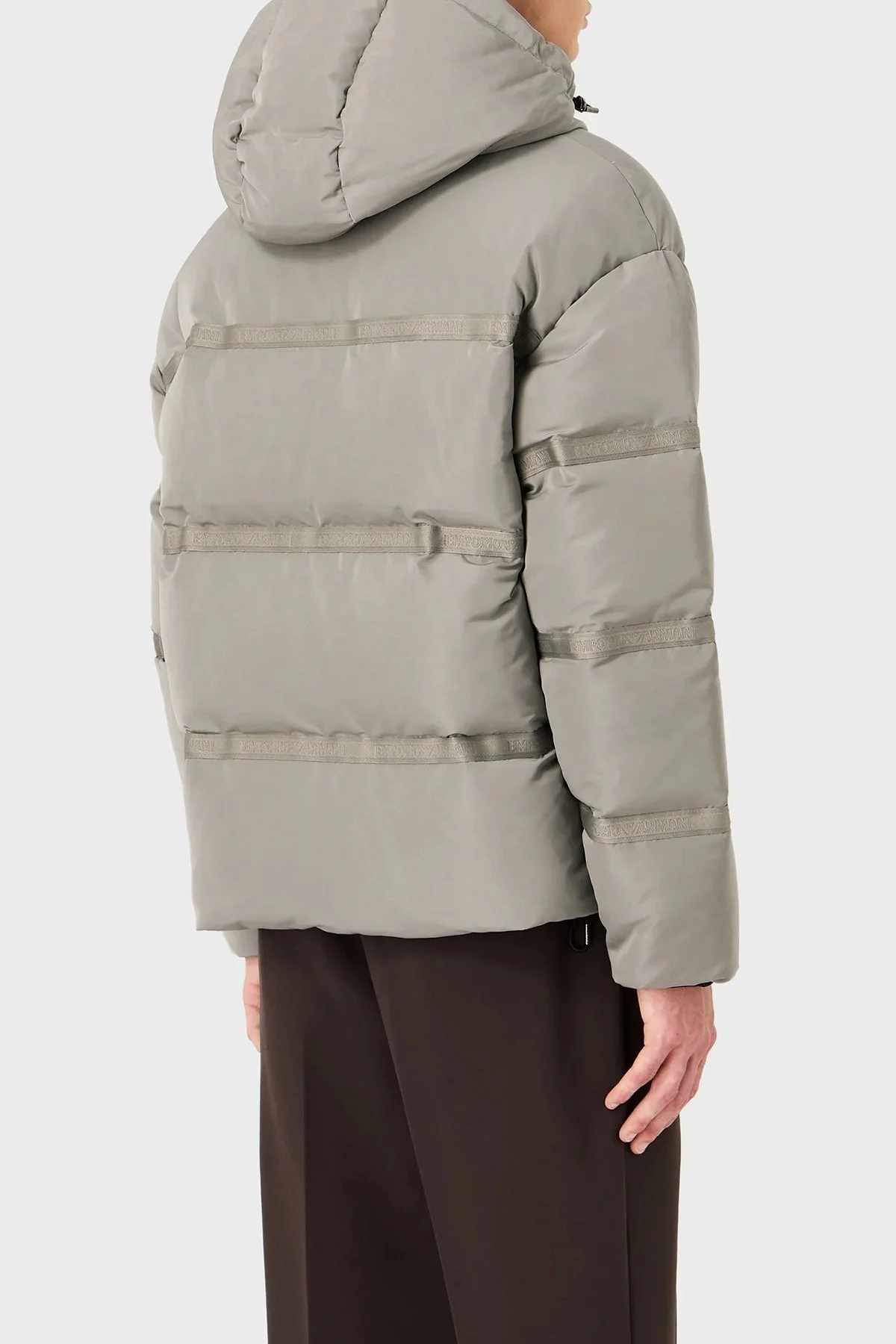 Emporio Armani Su Geçirmez Kuş Tüyü Dolgulu Şişme Erkek Mont 6R1B90 1NCFZ 0643 GRİ - 3