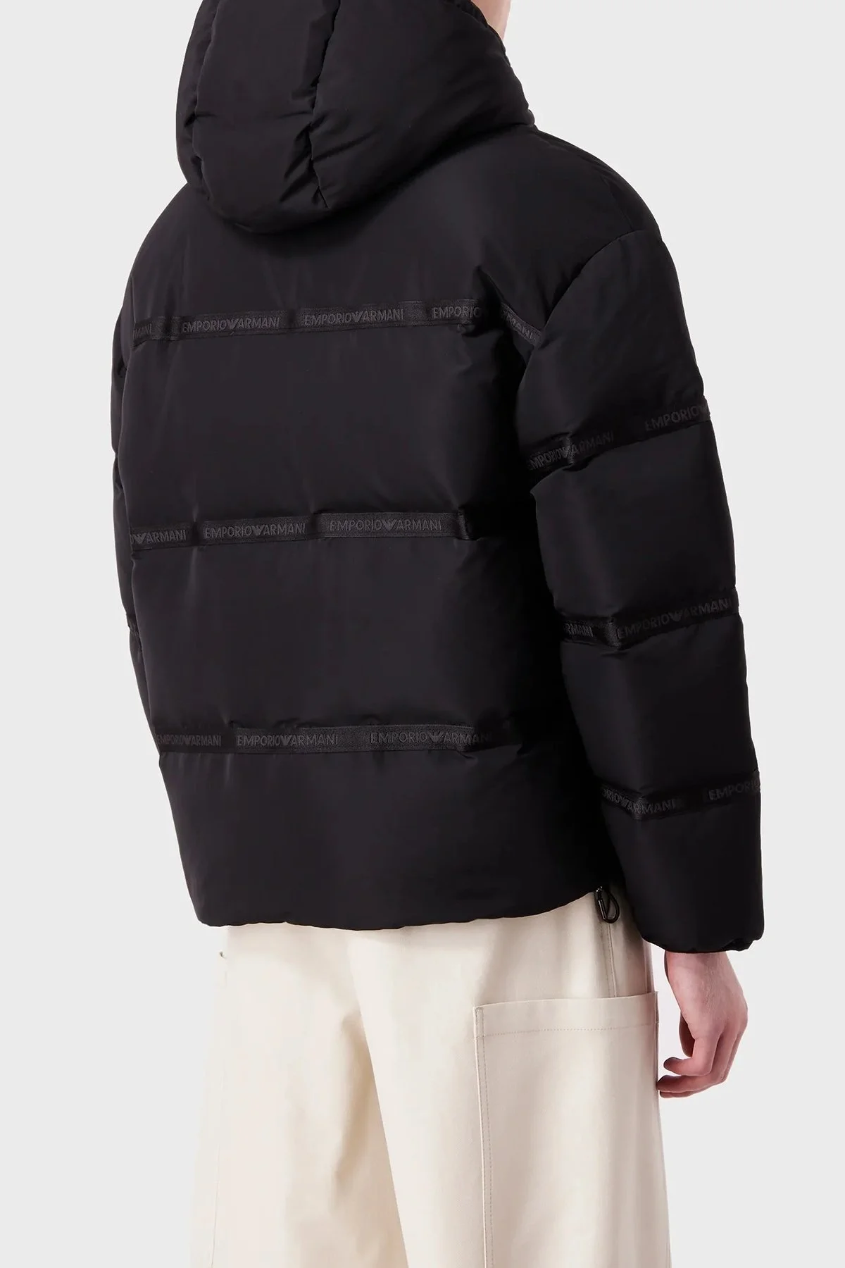 Emporio Armani Su Geçirmez Kuş Tüyü Dolgulu Şişme Erkek Mont 6R1B90 1NCFZ 0999 SİYAH - 2