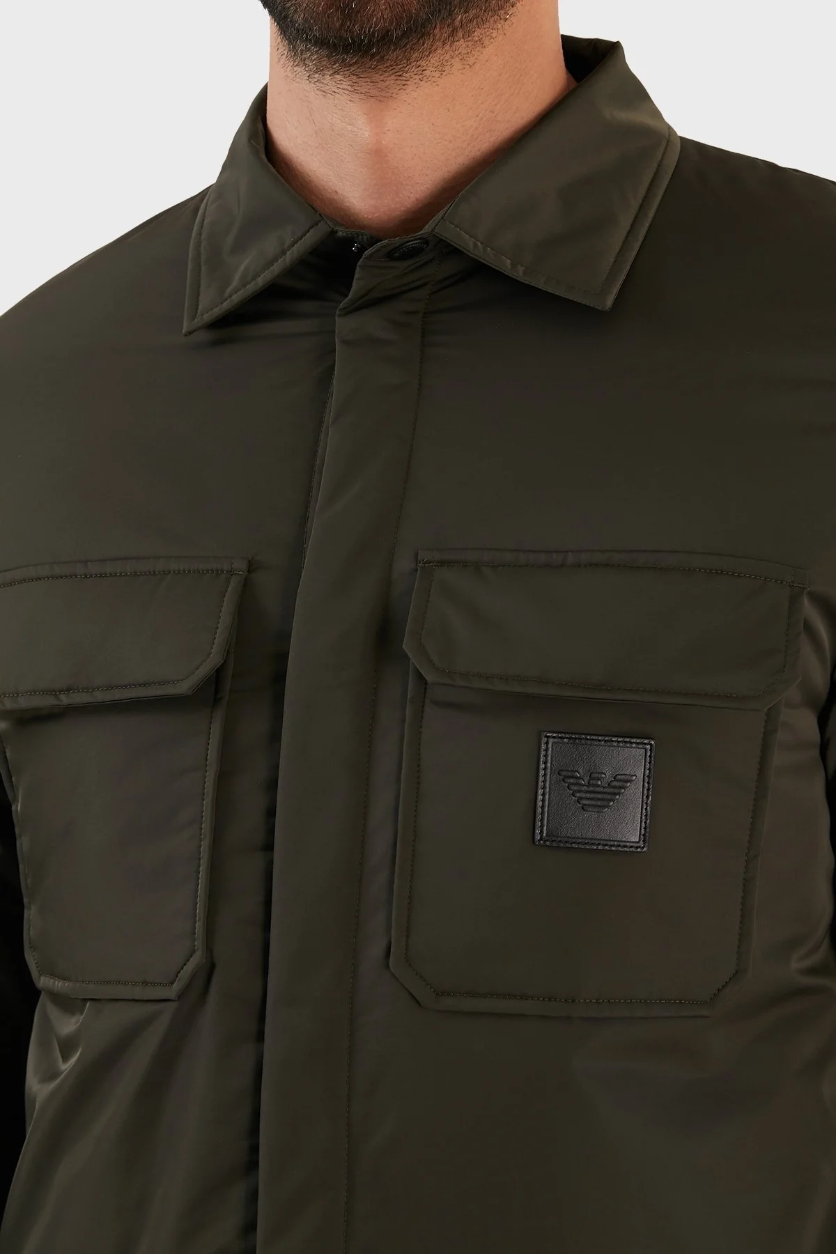 Emporio Armani Su Geçirmez Regular Fit Cepli Erkek Mont 6L1CD5 1NZQZ 0558 HAKİ - 6