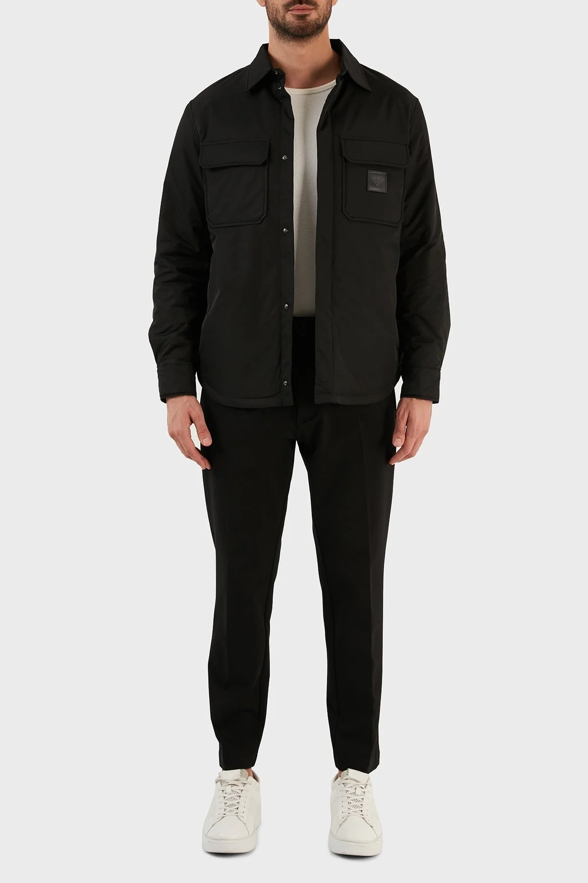 Emporio Armani Su Geçirmez Regular Fit Cepli Erkek Mont 6L1CD5 1NZQZ 0999 SİYAH - 4