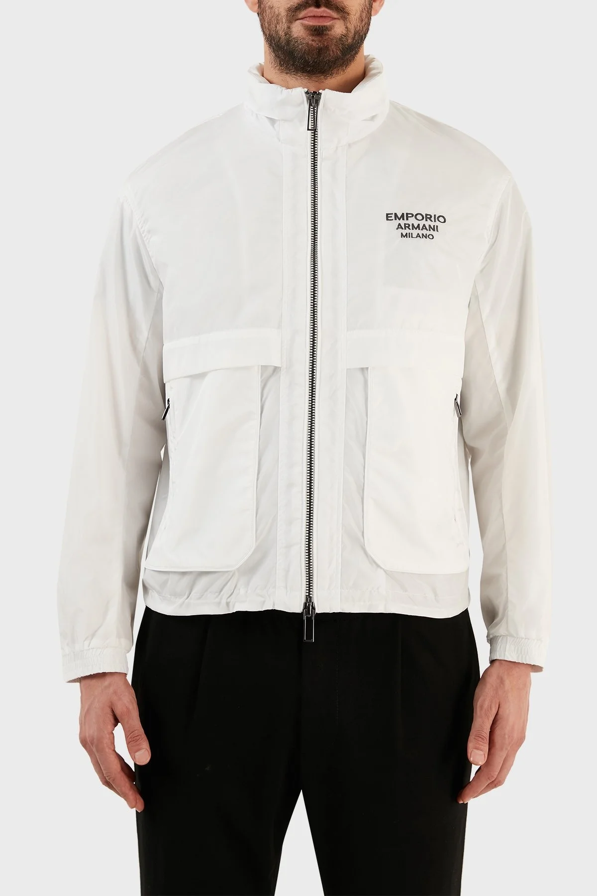 Emporio Armani Su Geçirmez Regular Fit Gizli Kapüşonlu Erkek Mont 3R1BC2 1NRMZ 0101 BEYAZ - 1