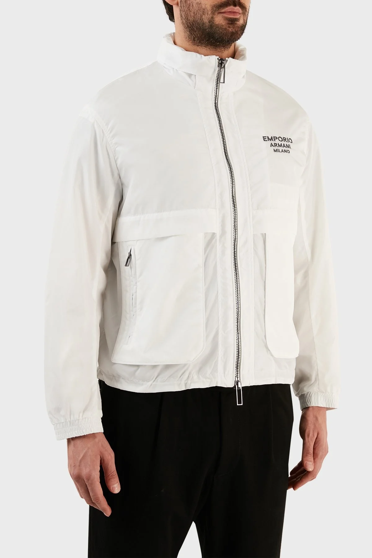 Emporio Armani Su Geçirmez Regular Fit Gizli Kapüşonlu Erkek Mont 3R1BC2 1NRMZ 0101 BEYAZ - 2