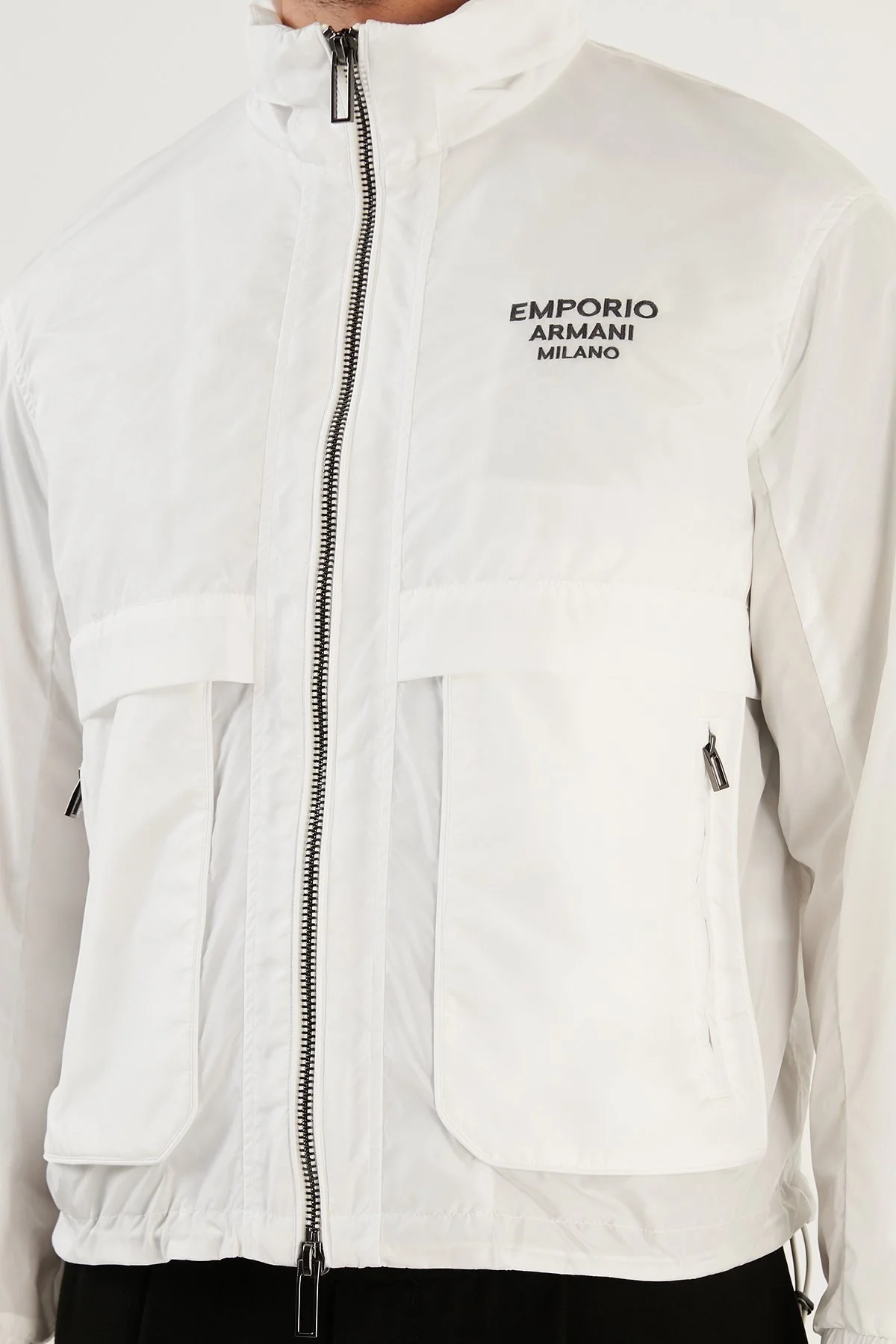Emporio Armani Su Geçirmez Regular Fit Gizli Kapüşonlu Erkek Mont 3R1BC2 1NRMZ 0101 BEYAZ - 4