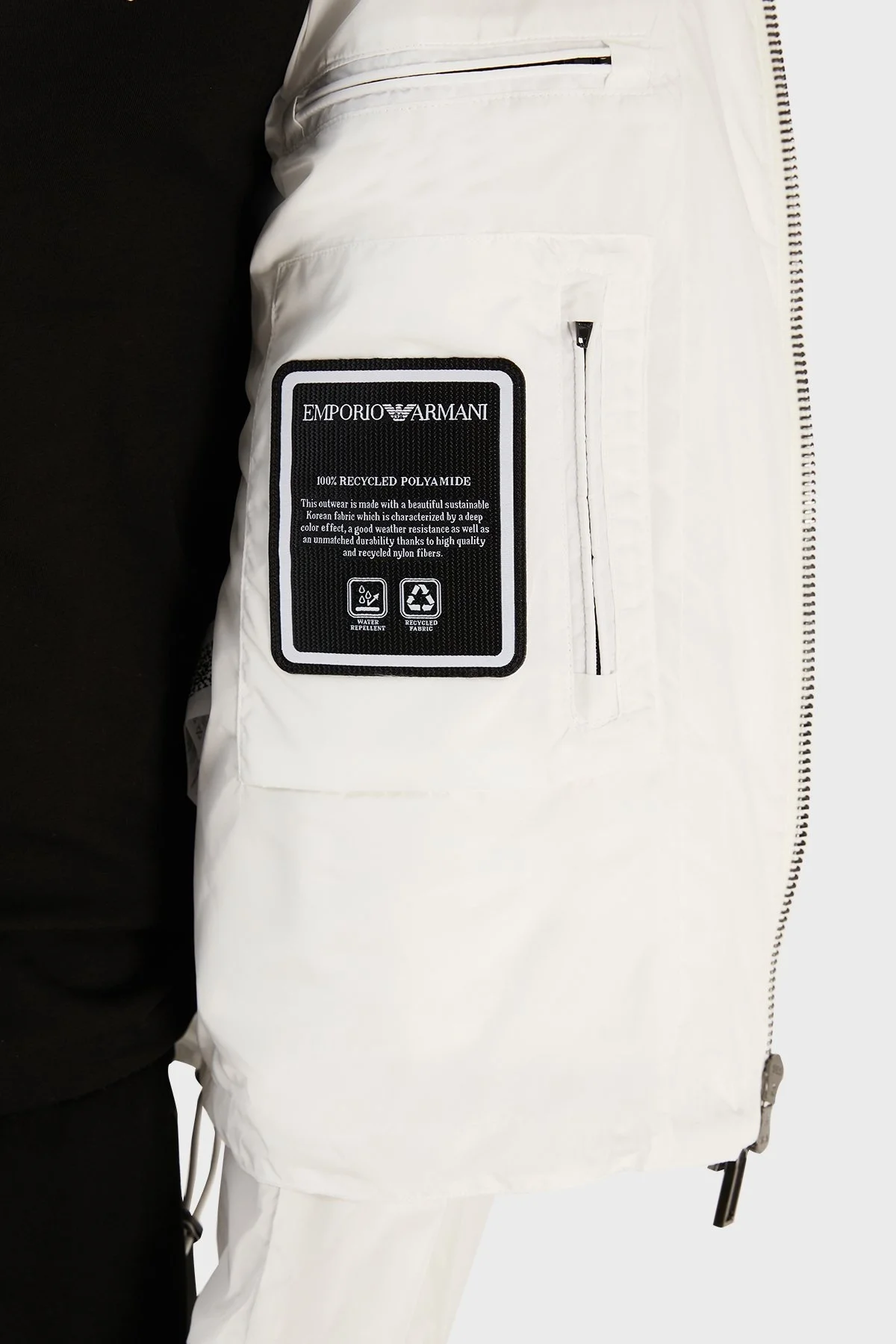 Emporio Armani Su Geçirmez Regular Fit Gizli Kapüşonlu Erkek Mont 3R1BC2 1NRMZ 0101 BEYAZ - 5