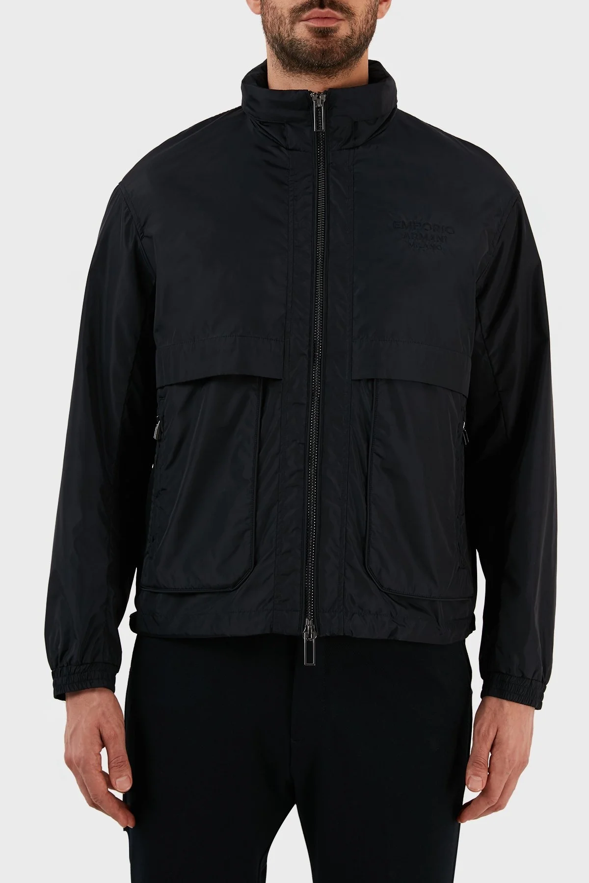 Emporio Armani Su Geçirmez Regular Fit Gizli Kapüşonlu Erkek Mont 3R1BC2 1NRMZ 0920 LACİVERT - 1