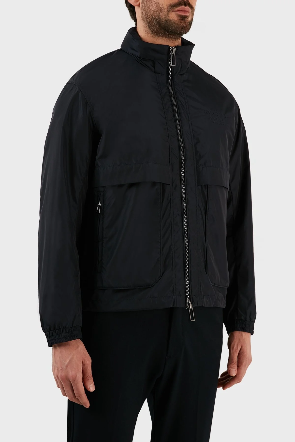 Emporio Armani Su Geçirmez Regular Fit Gizli Kapüşonlu Erkek Mont 3R1BC2 1NRMZ 0920 LACİVERT - 2