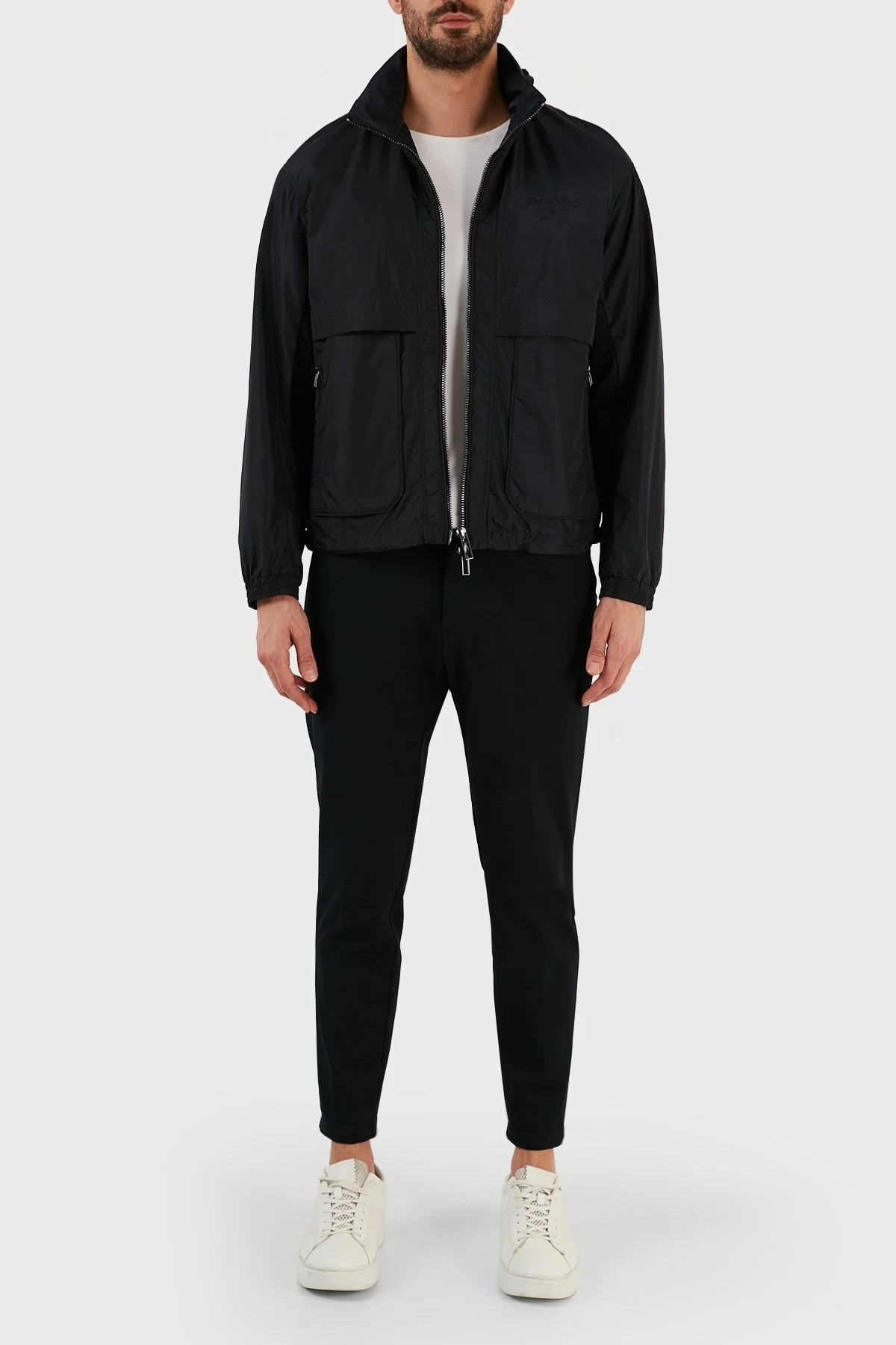 Emporio Armani Su Geçirmez Regular Fit Gizli Kapüşonlu Erkek Mont 3R1BC2 1NRMZ 0920 LACİVERT - 4