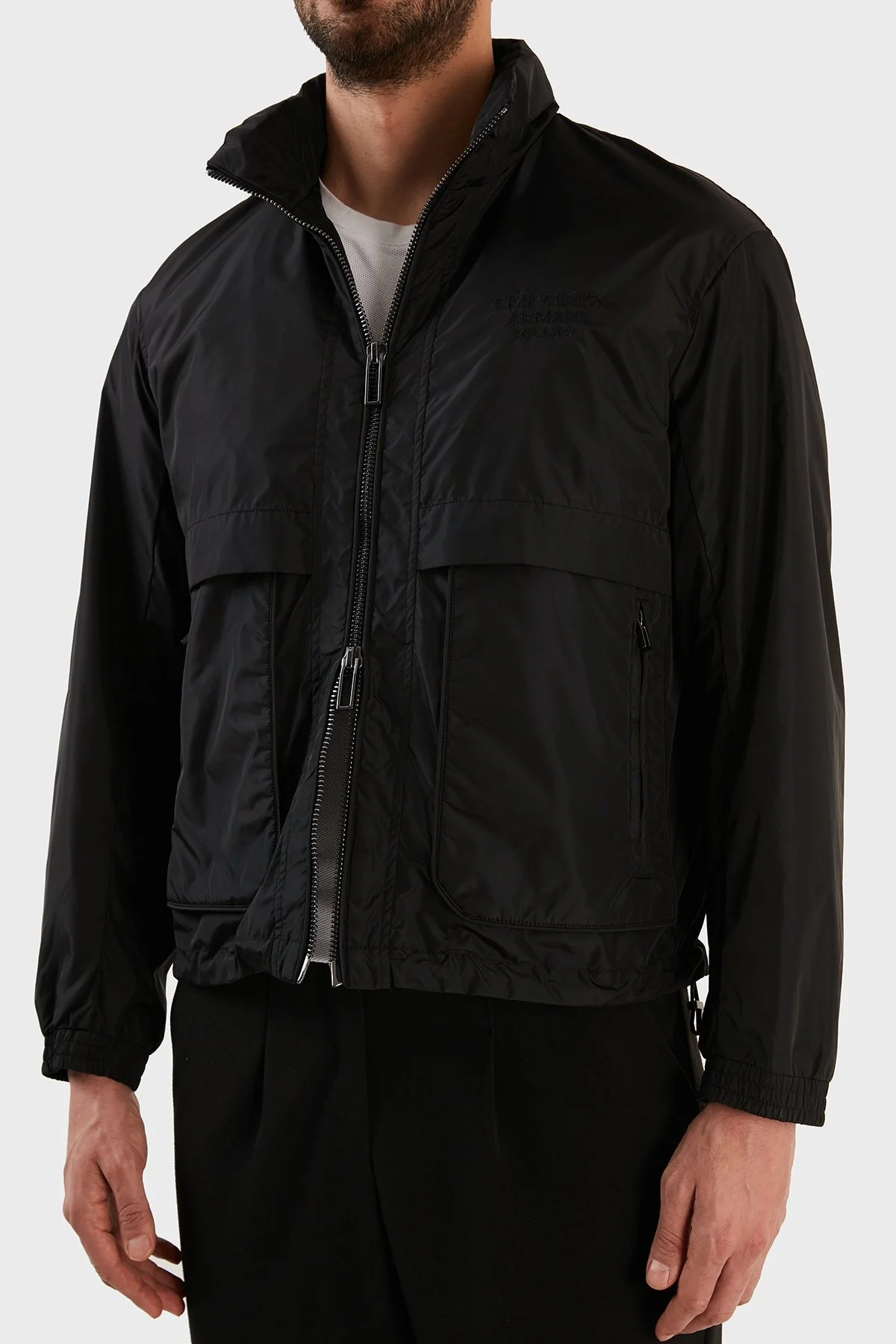 Emporio Armani Su Geçirmez Regular Fit Gizli Kapüşonlu Erkek Mont 3R1BC2 1NRMZ 0999 SİYAH - 2