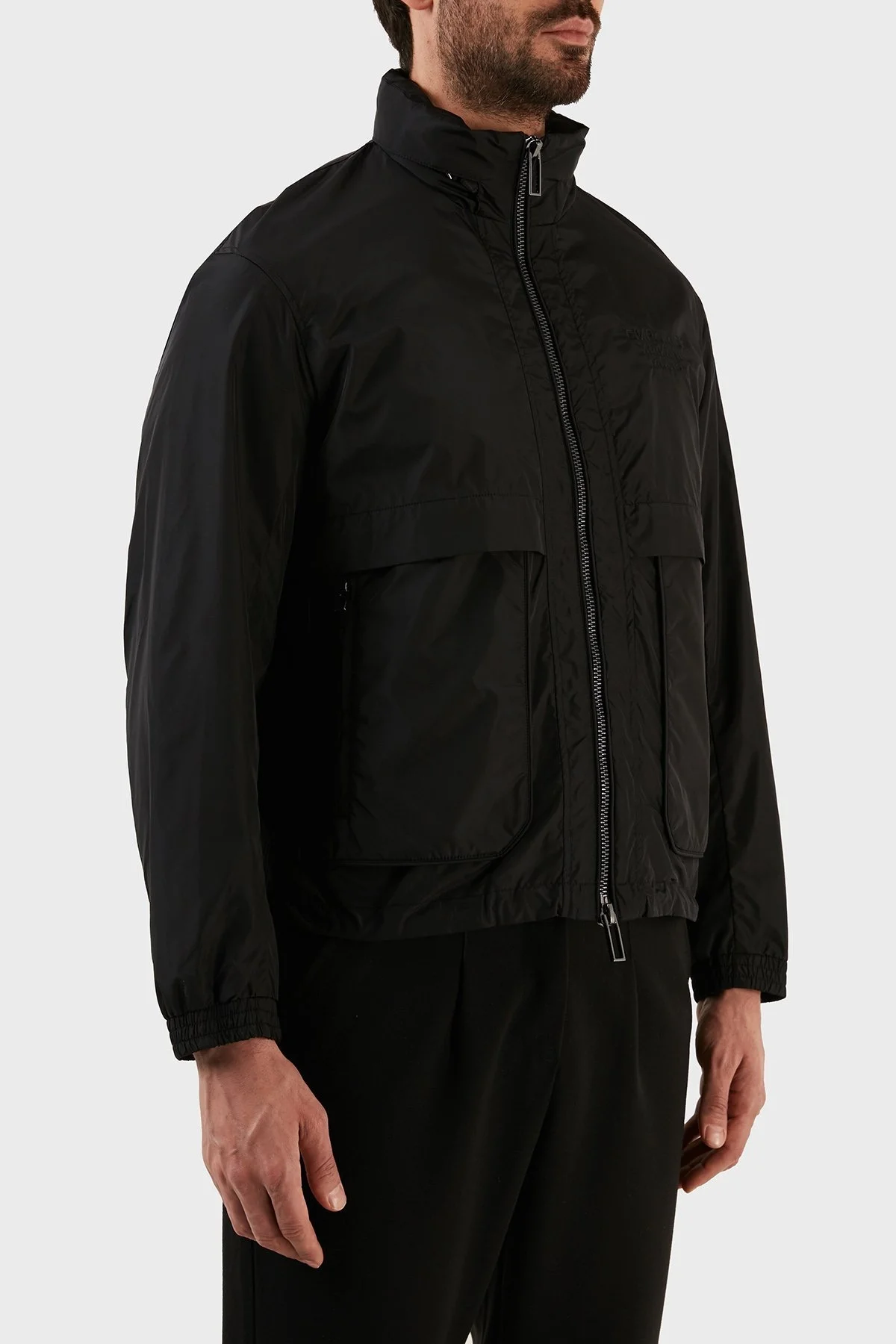 Emporio Armani Su Geçirmez Regular Fit Gizli Kapüşonlu Erkek Mont 3R1BC2 1NRMZ 0999 SİYAH - 3