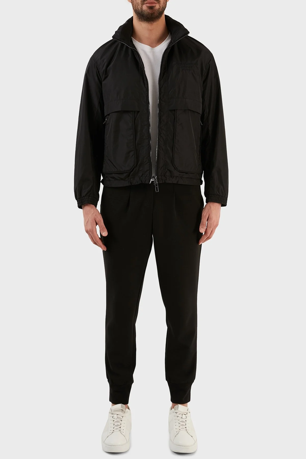 Emporio Armani Su Geçirmez Regular Fit Gizli Kapüşonlu Erkek Mont 3R1BC2 1NRMZ 0999 SİYAH - 4