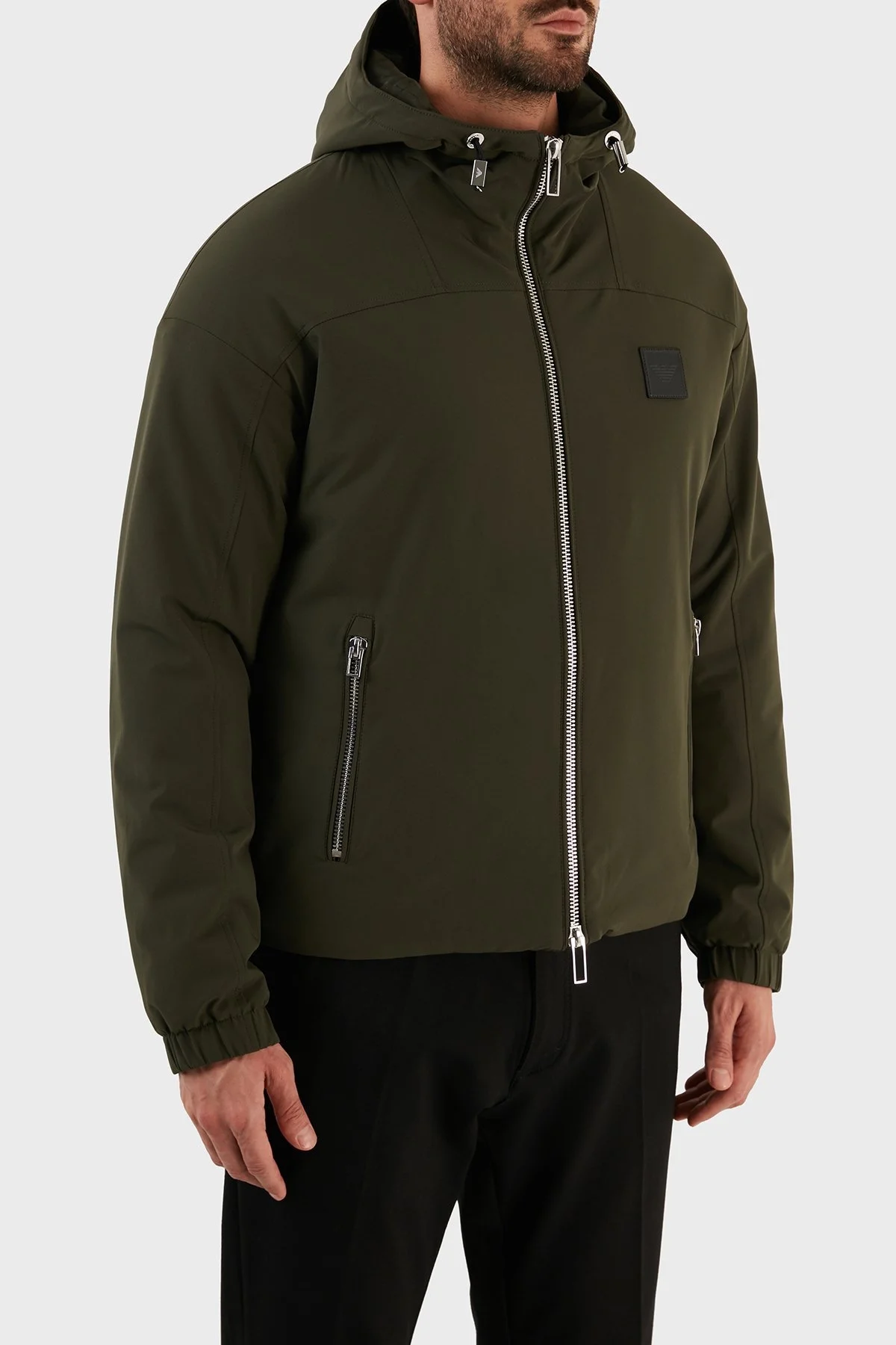 Emporio Armani Su Geçirmez Regular Fit Konforlu Kapüşonlu Erkek Mont 6L1BH5 1NNIZ 0558 HAKİ - 3