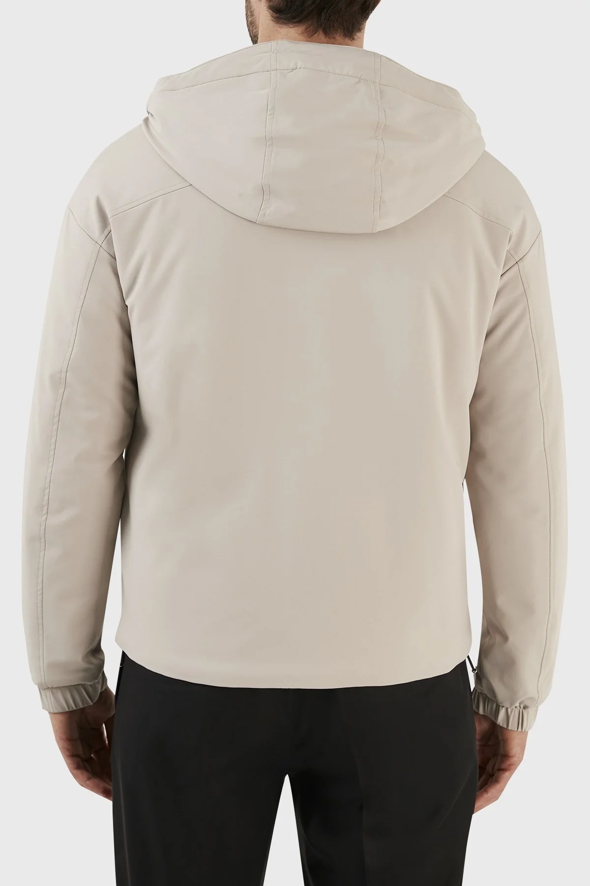 Emporio Armani Su Geçirmez Regular Fit Konforlu Kapüşonlu Erkek Mont 6L1BH5 1NNIZ 0649 BEJ - 7