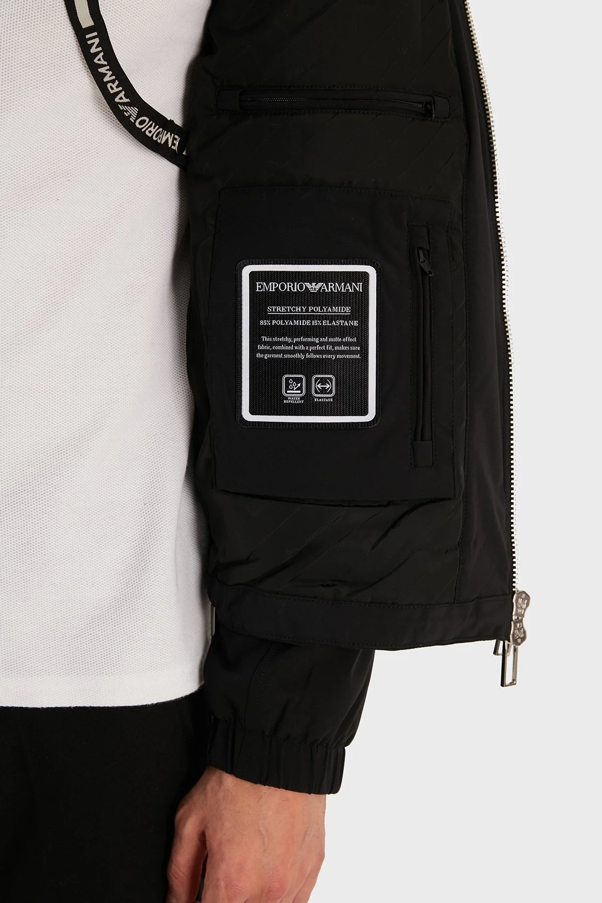 Emporio Armani Su Geçirmez Regular Fit Konforlu Kapüşonlu Erkek Mont 6L1BH5 1NNIZ 0999 SİYAH - 5