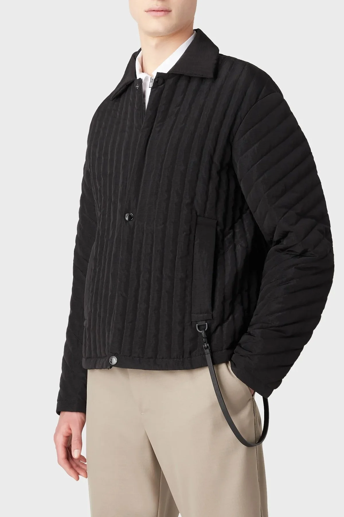 Emporio Armani Su Geçirmez Regular Fit Kuş Tüyü Dolgulu Kapitone Erkek Mont 3R1BC7 1NROZ 0999 SİYAH - 2