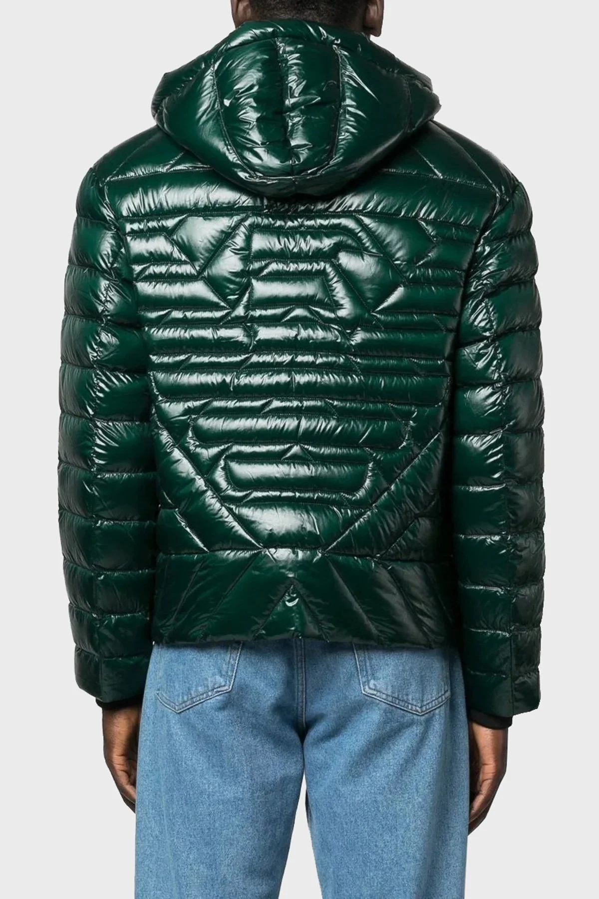 Emporio Armani Su Geçirmez Slim Fit Kuş Tüyü Dolgulu Kapüşonlu Şişme Erkek Mont 6L1BN7 1NPDZ 0586 HAKİ - 2