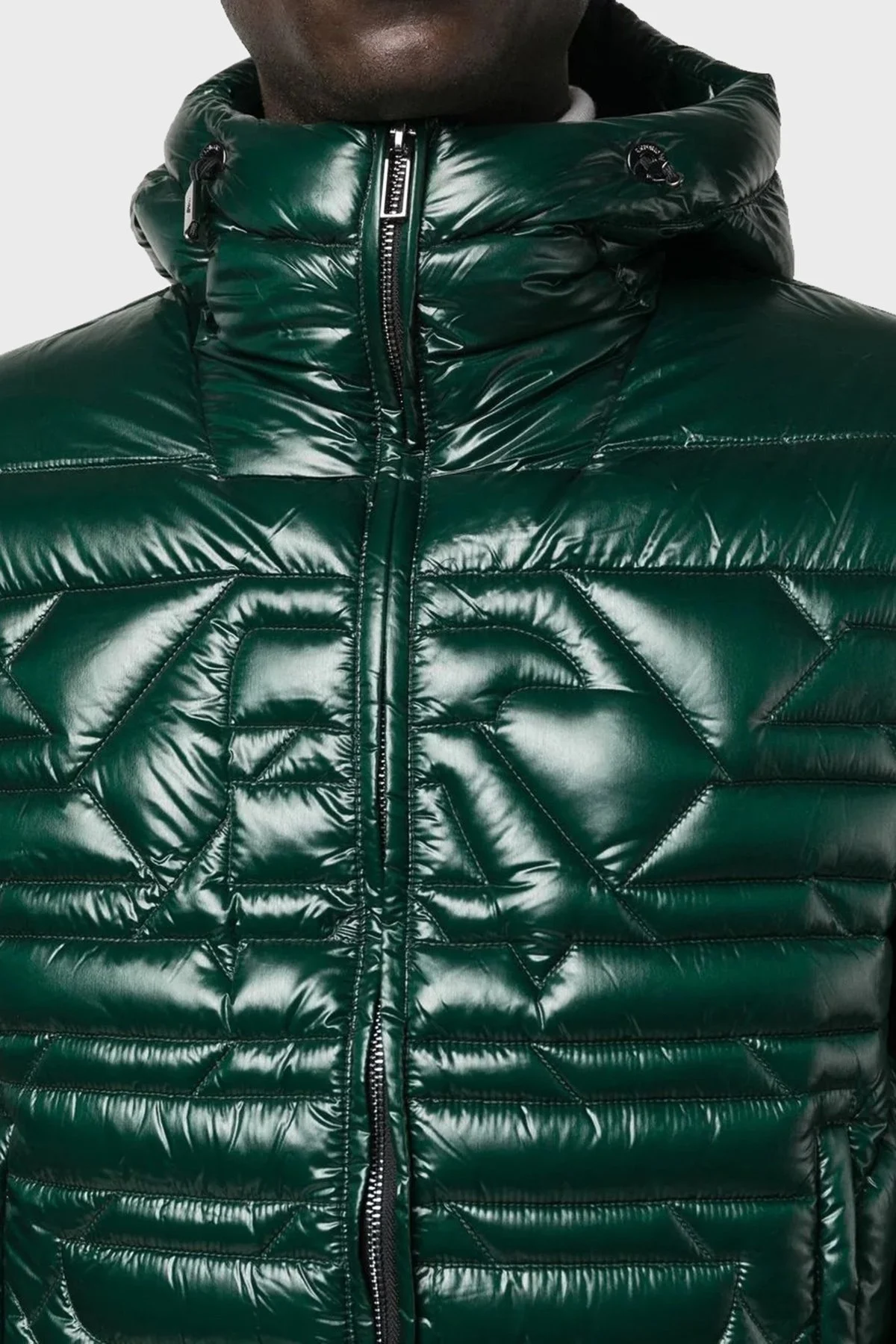 Emporio Armani Su Geçirmez Slim Fit Kuş Tüyü Dolgulu Kapüşonlu Şişme Erkek Mont 6L1BN7 1NPDZ 0586 HAKİ - 3