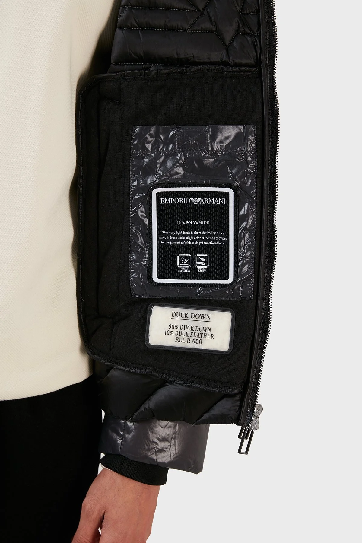 Emporio Armani Su Geçirmez Slim Fit Kuş Tüyü Dolgulu Kapüşonlu Şişme Erkek Mont 6L1BN7 1NPDZ 0651 GRİ - 5