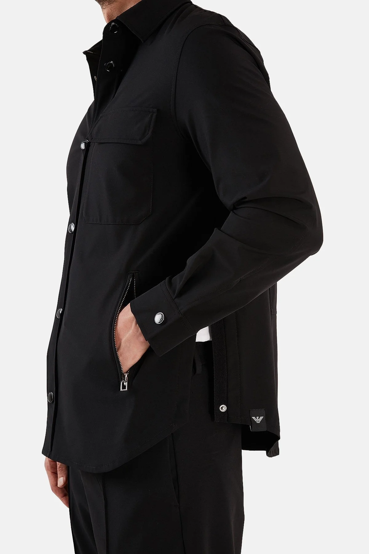 Emporio Armani Su Geçirmez Streç Konforlu Regular Fit Cepli Erkek Gömlek 3R1CB8 1NNIZ 0999 SİYAH - 6