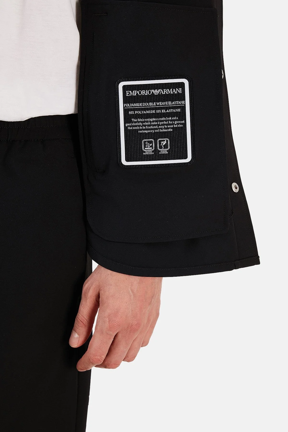 Emporio Armani Su Geçirmez Streç Konforlu Regular Fit Cepli Erkek Gömlek 3R1CB8 1NNIZ 0999 SİYAH - 7