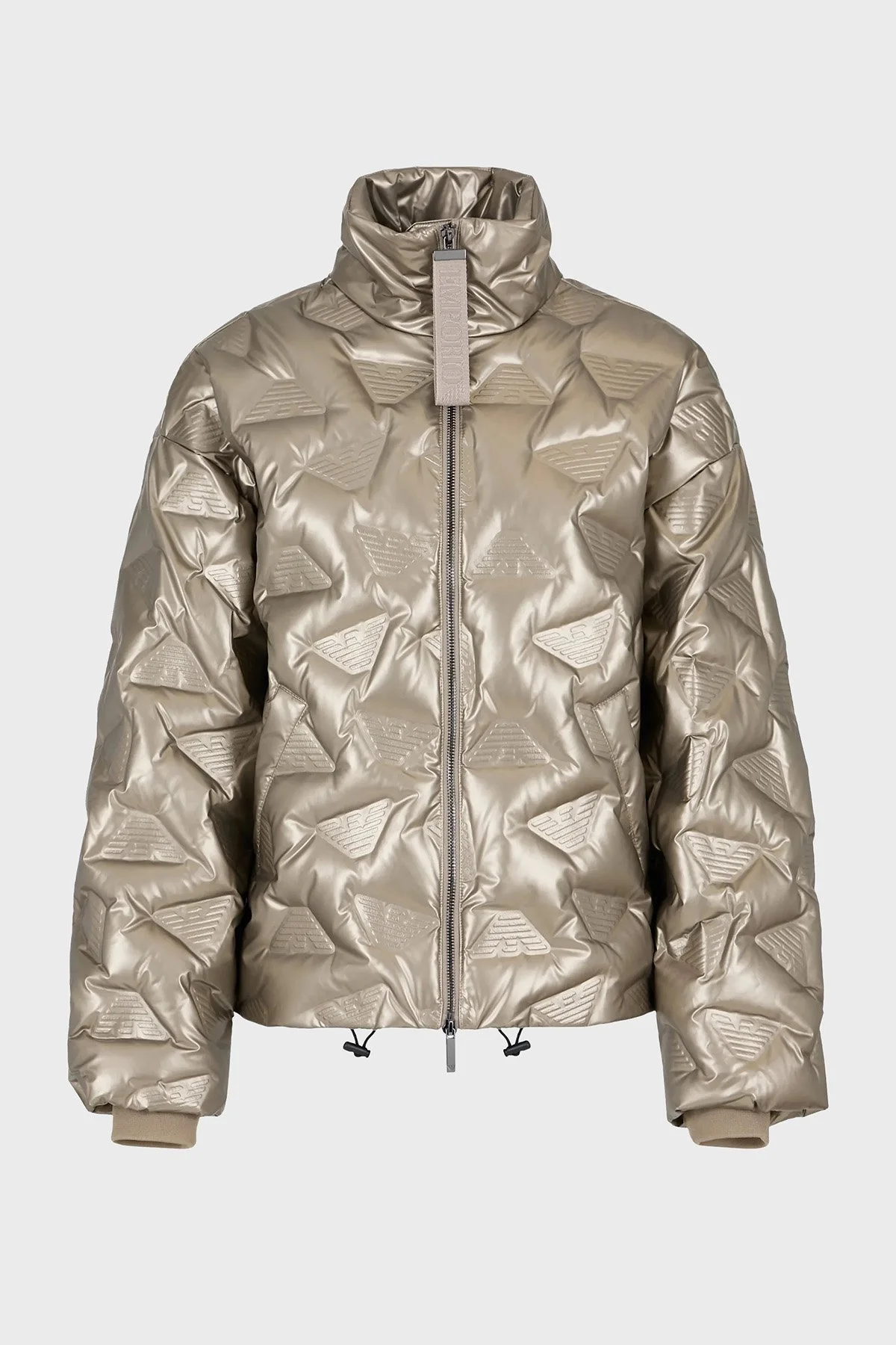 Emporio Armani Su Geçirmez Dik Yaka Kapitone Şişme Bayan Mont 6R2B86 2NFJZ 0226 KOYU GRİ - 6