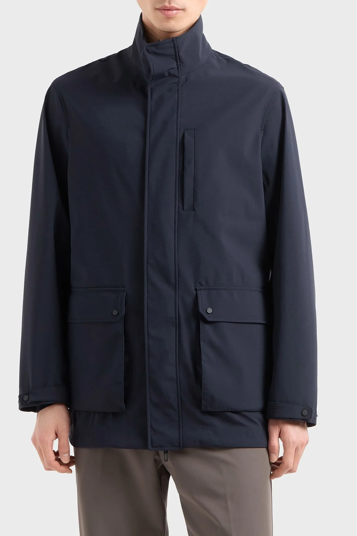 Emporio Armani Su İtici Regular Fit Rüzgar Geçirmez Dik Yaka Erkek Mont EM000839 AF13090 UB118 LACİVERT - 6