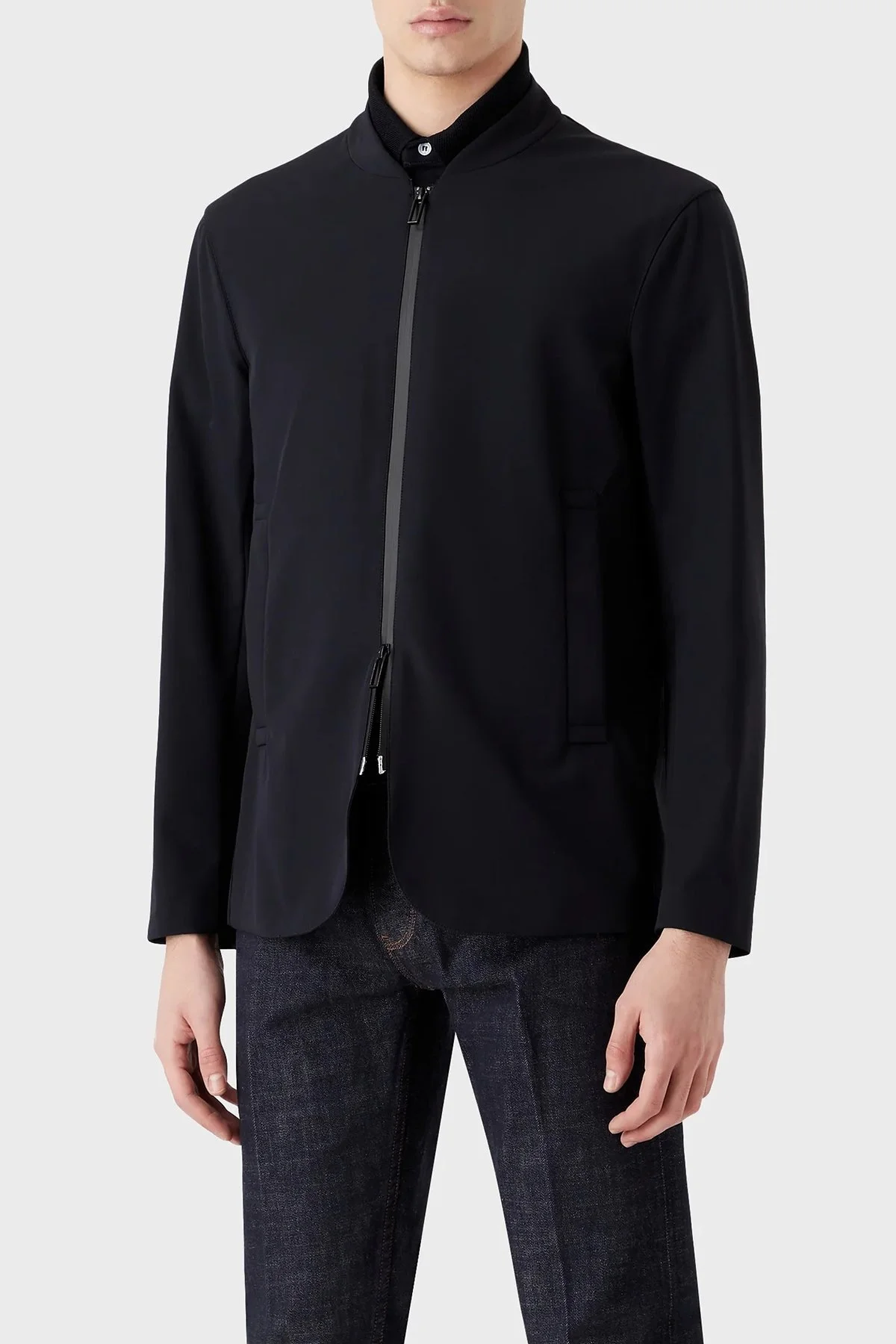 Emporio Armani Su Tutmaz Fermuarlı Regular Fit Erkek Ceket 3R1GC1 1NNIZ 0920 LACİVERT - 1