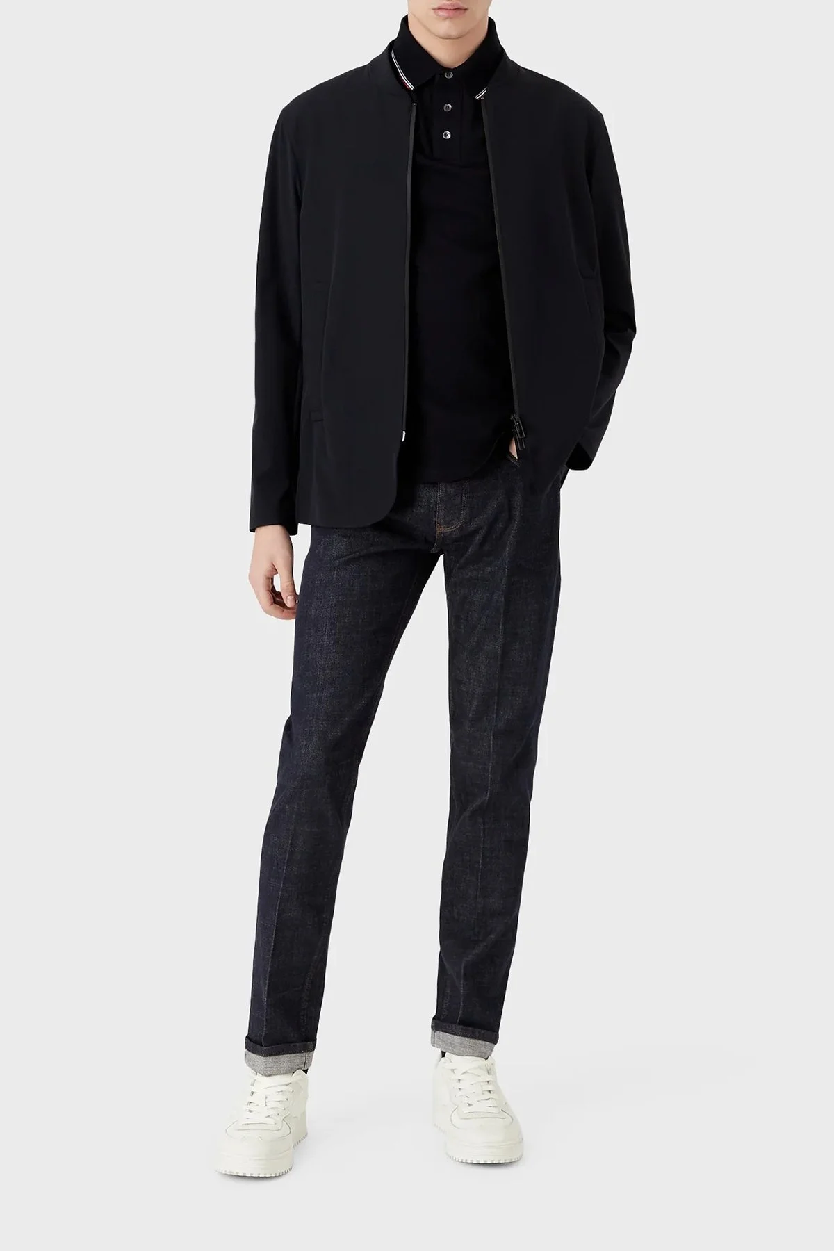 Emporio Armani Su Tutmaz Fermuarlı Regular Fit Erkek Ceket 3R1GC1 1NNIZ 0920 LACİVERT - 2