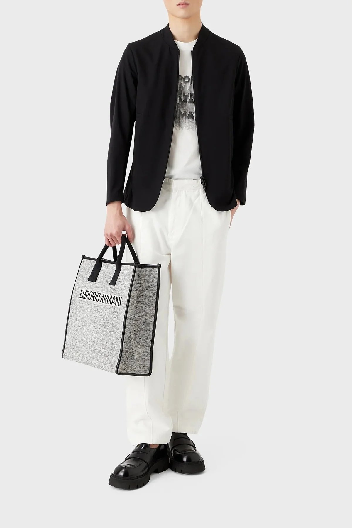 Emporio Armani Su Tutmaz Fermuarlı Regular Fit Erkek Ceket 3R1GC1 1NNIZ 0999 SİYAH - 5