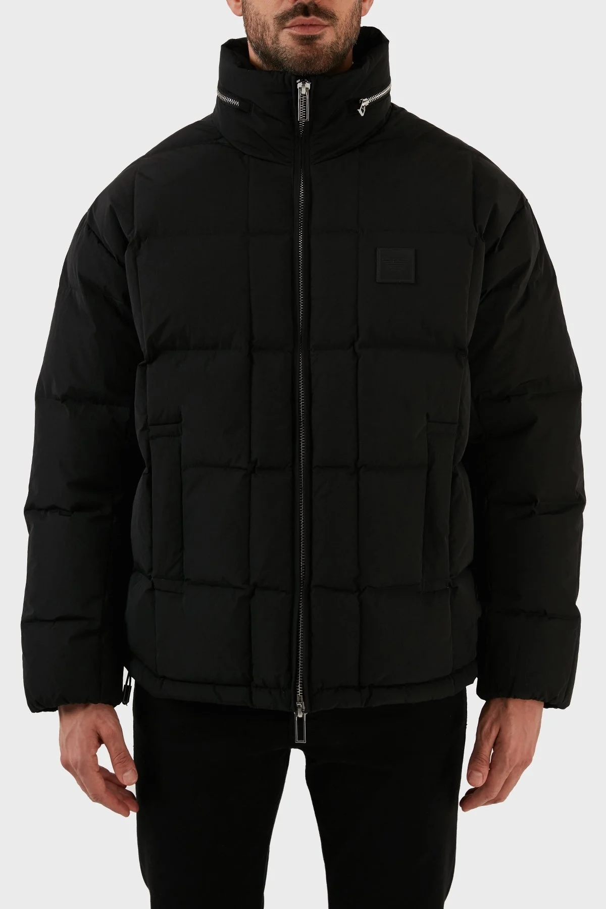 Emporio Armani Su ve Rüzgar Geçirmez Regular Fit Gizli Kapüşonlu Erkek Mont 6L1BS4 1NNLZ 0999 SİYAH - 1