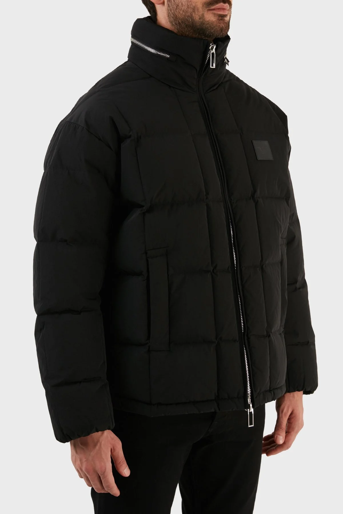 Emporio Armani Su ve Rüzgar Geçirmez Regular Fit Gizli Kapüşonlu Erkek Mont 6L1BS4 1NNLZ 0999 SİYAH - 3