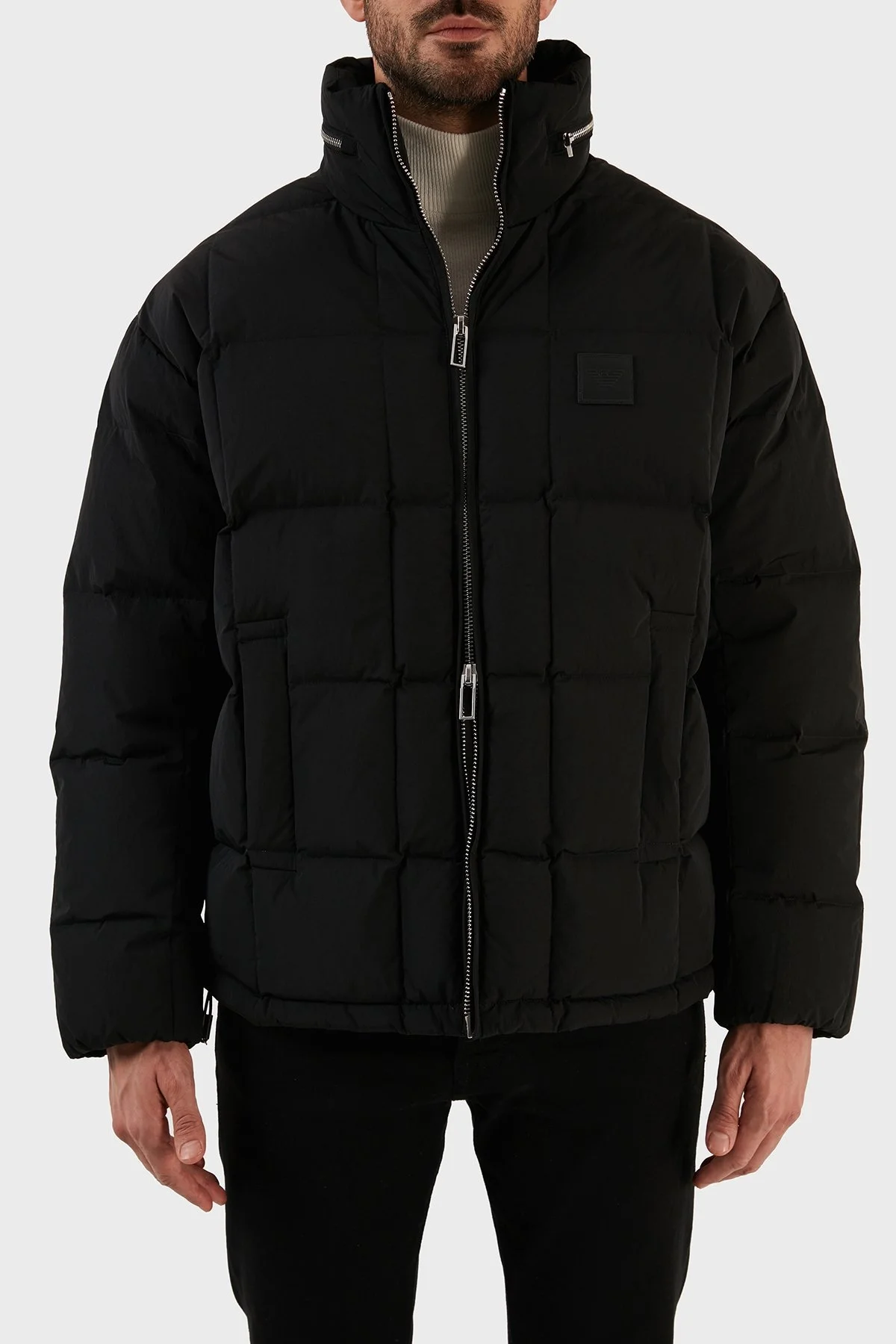 Emporio Armani Su ve Rüzgar Geçirmez Regular Fit Gizli Kapüşonlu Erkek Mont 6L1BS4 1NNLZ 0999 SİYAH - 6