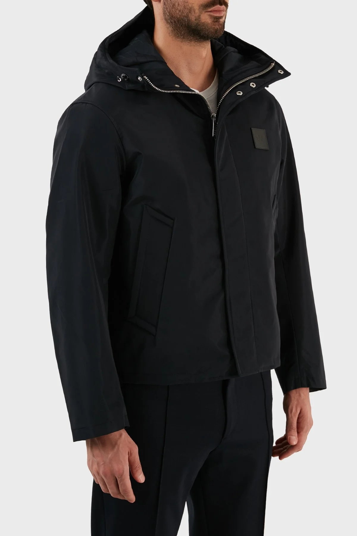 Emporio Armani Su ve Rüzgar Geçirmez Regular Fit Kapüşonlu Erkek Mont 6L1BU3 1NNEZ 0920 LACİVERT - 3