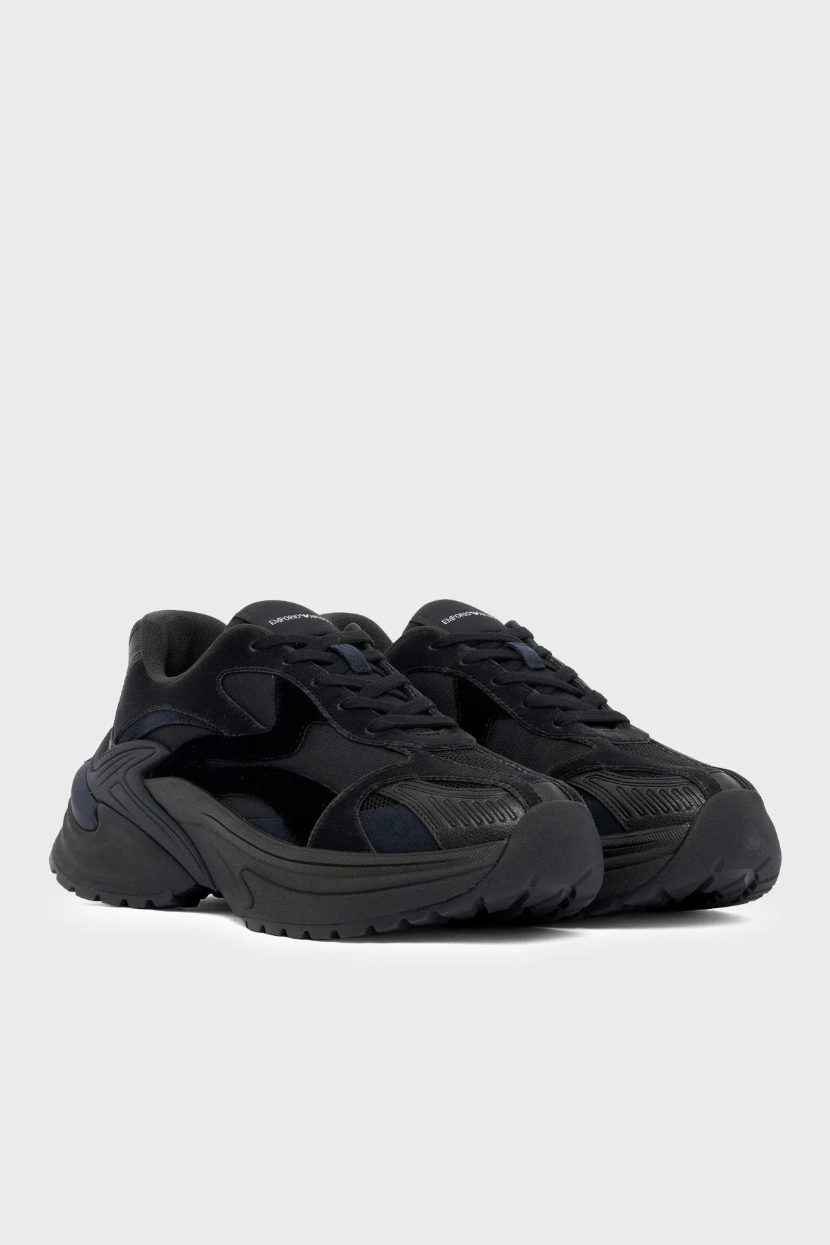 Emporio Armani Süet Detaylı Sneaker Erkek Ayakkabı EM004828 AF23184 MZ312 Siyah-lacivert - 3