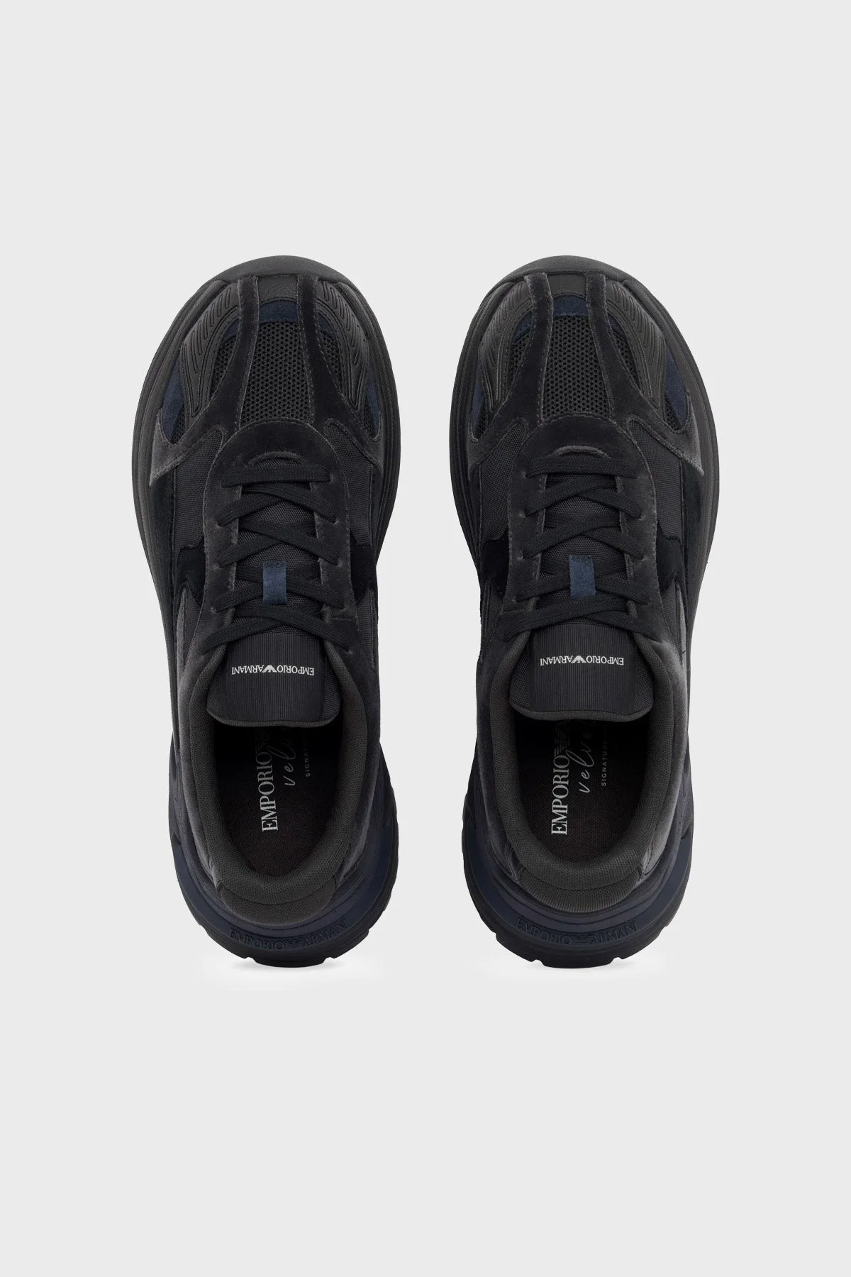 Emporio Armani Süet Detaylı Sneaker Erkek Ayakkabı EM004828 AF23184 MZ312 Siyah-lacivert - 4