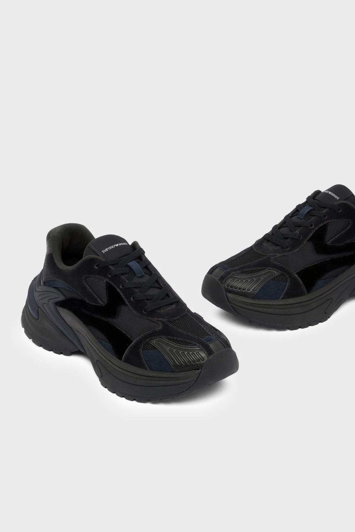 Emporio Armani Süet Detaylı Sneaker Erkek Ayakkabı EM004828 AF23184 MZ312 Siyah-lacivert - 5
