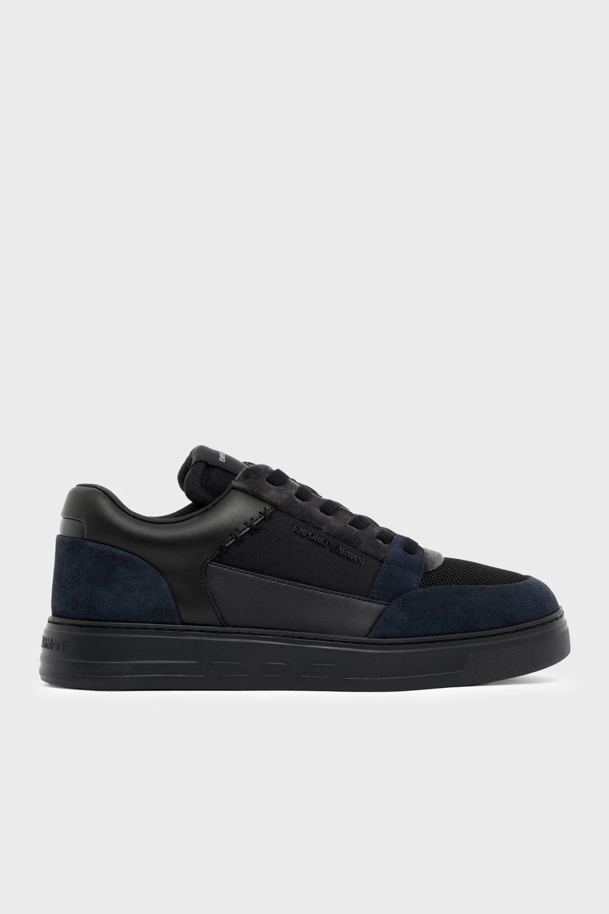 Emporio Armani Süet Detaylı Sneaker Erkek Ayakkabı EM004836 AF23155 MZ312 Siyah-lacivert - 1