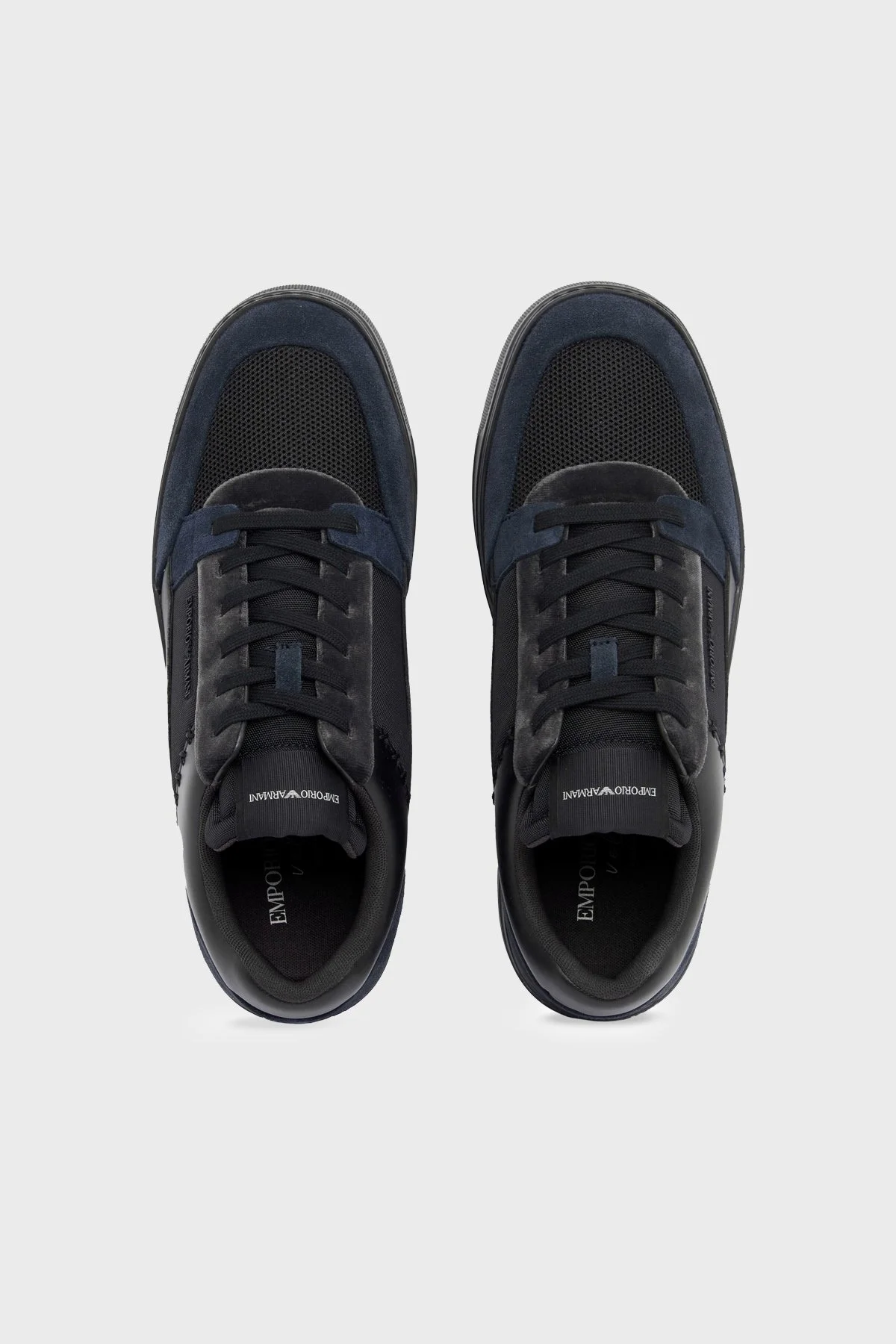 Emporio Armani Süet Detaylı Sneaker Erkek Ayakkabı EM004836 AF23155 MZ312 Siyah-lacivert - 4
