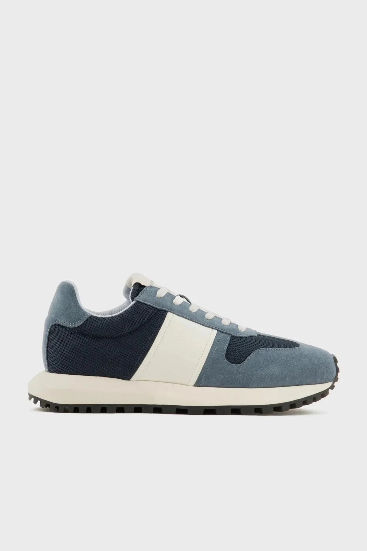Emporio Armani Süet Detaylı Sneaker Erkek Ayakkabı X4X640 XR102 T858 LACİVERT-MAVİ - 1